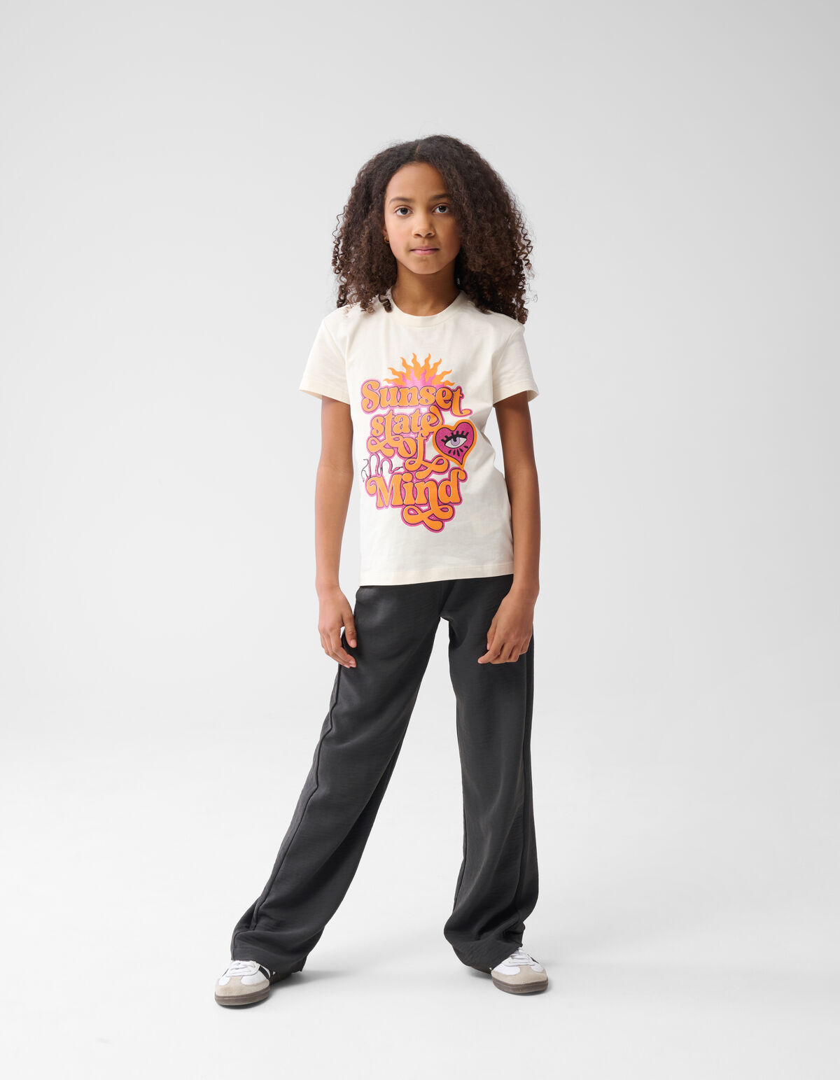 Glitter Artwork T-shirt Gebroken Wit SHOEBY GIRLS