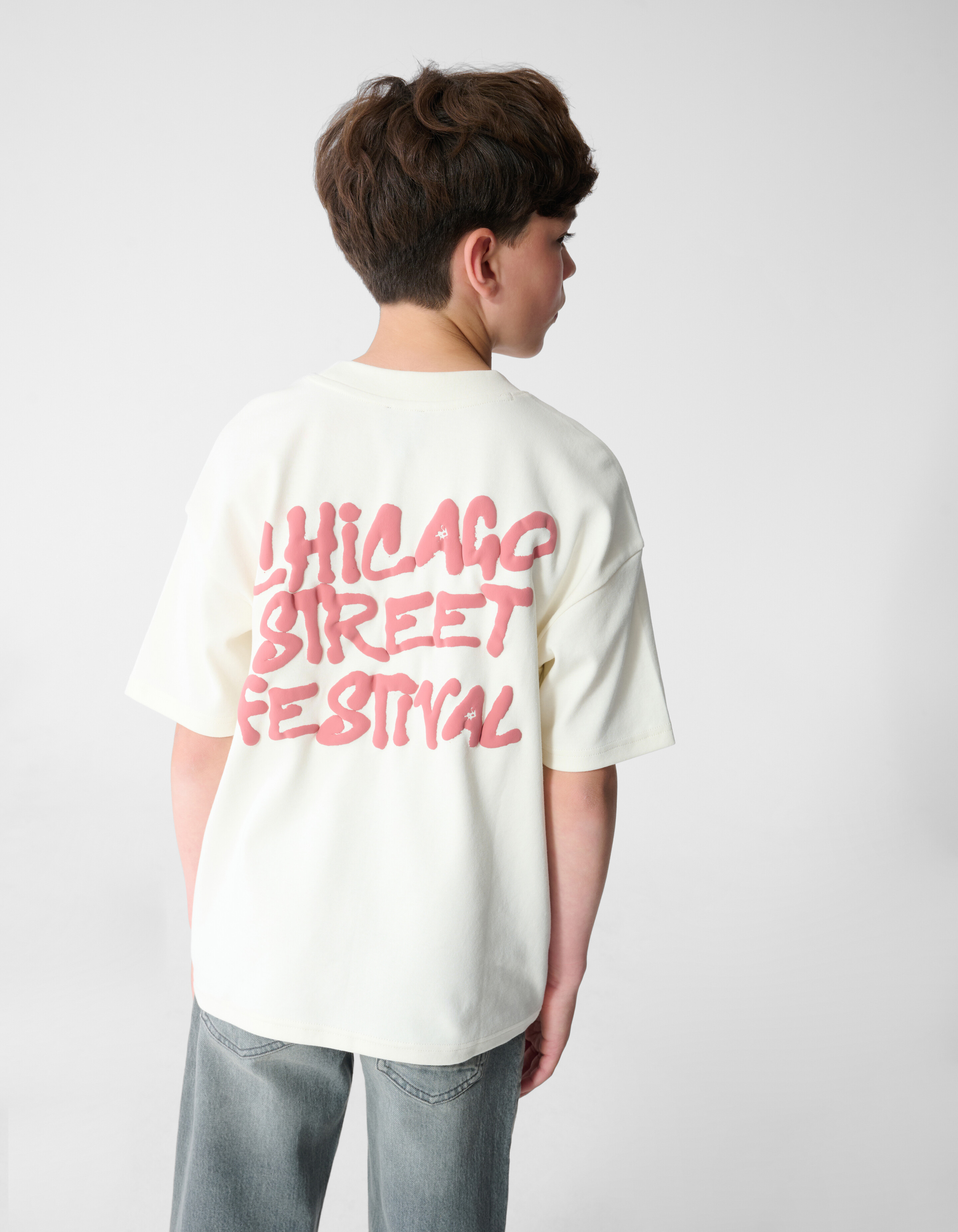 Festival Artwork T-shirt Gebroken Wit SHOEBY BOYS