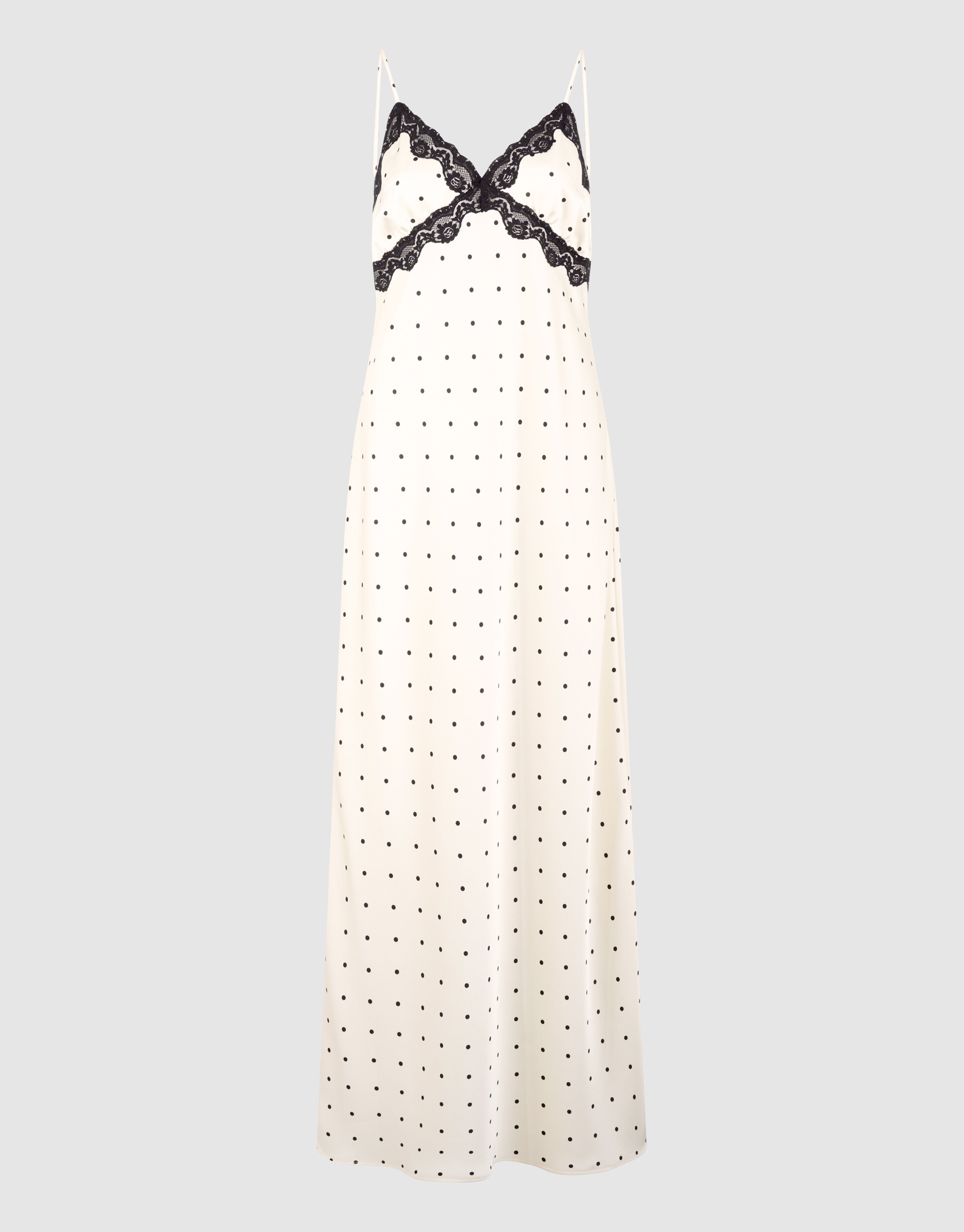 Polkadot Maxi Jurk Gebroken Wit By Monica SHOEBY WOMEN