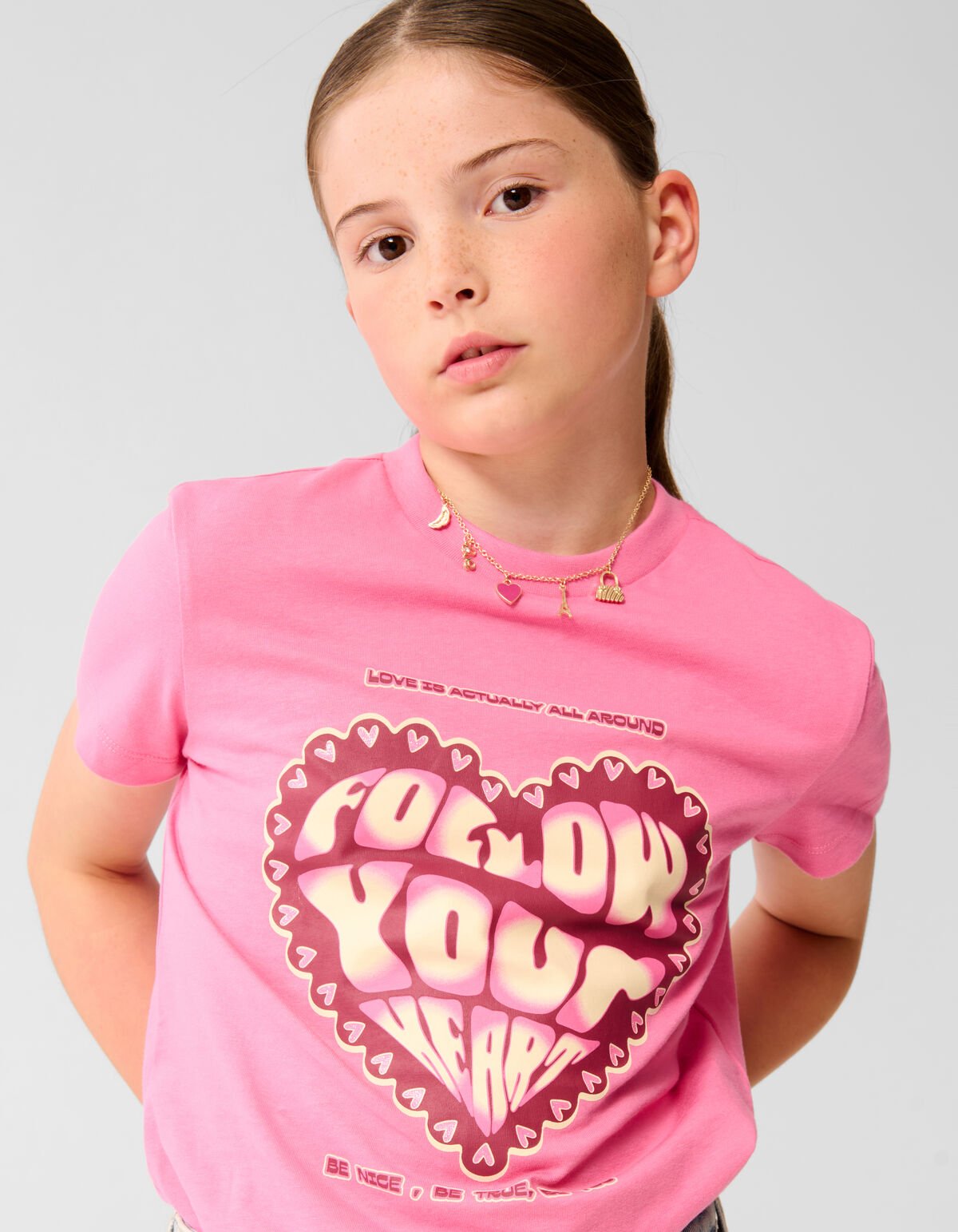 Heart Artwork T-shirt Roze SHOEBY GIRLS