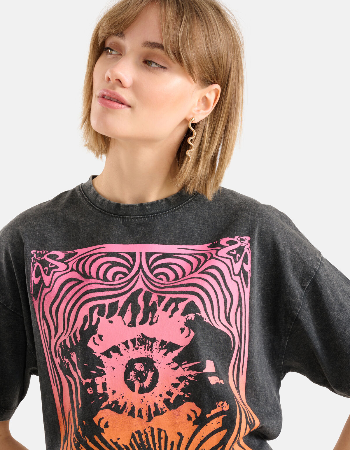 Artwork T-shirt Donkergrijs SHOEBY WOMEN