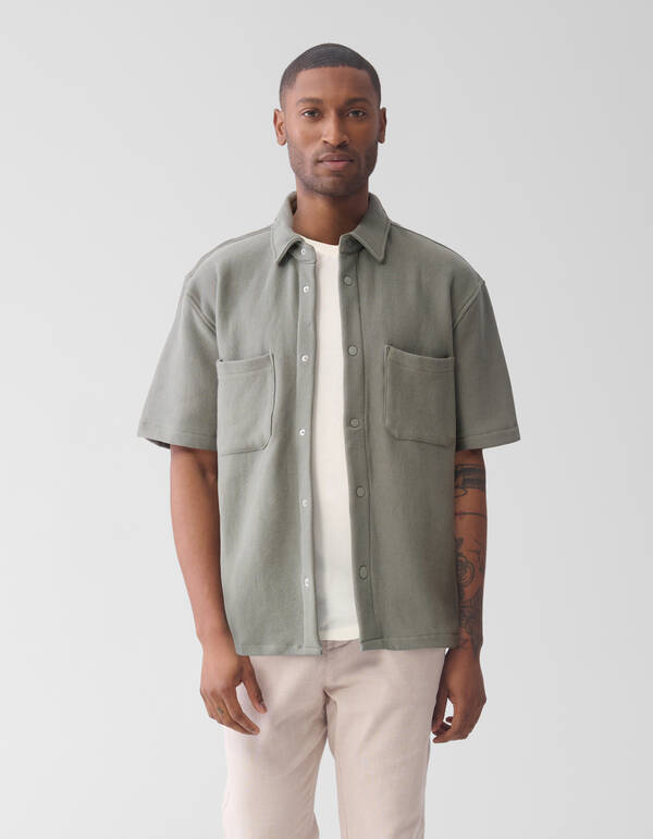 Pique Overshirt Donkergroen SHOEBY MEN