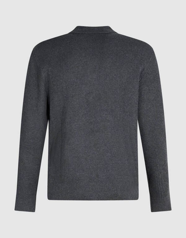 Heavy Gebreide Polo Grijs SHOEBY MEN