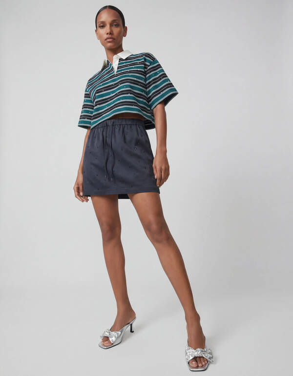 Strass Cropped Polo Petrol SHOEBY WOMEN