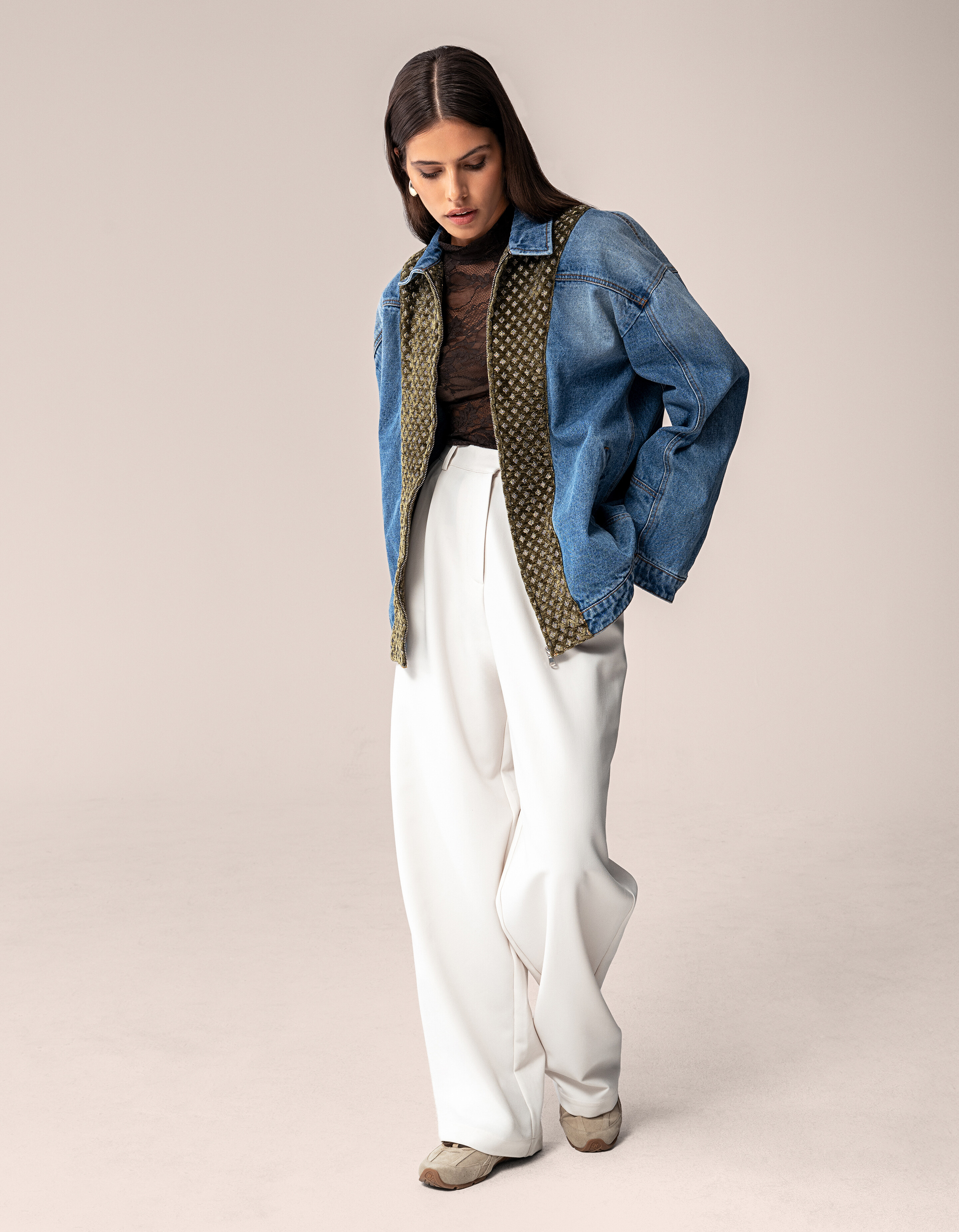 Velours Denim Jack Blauw By Mieke SHOEBY WOMEN