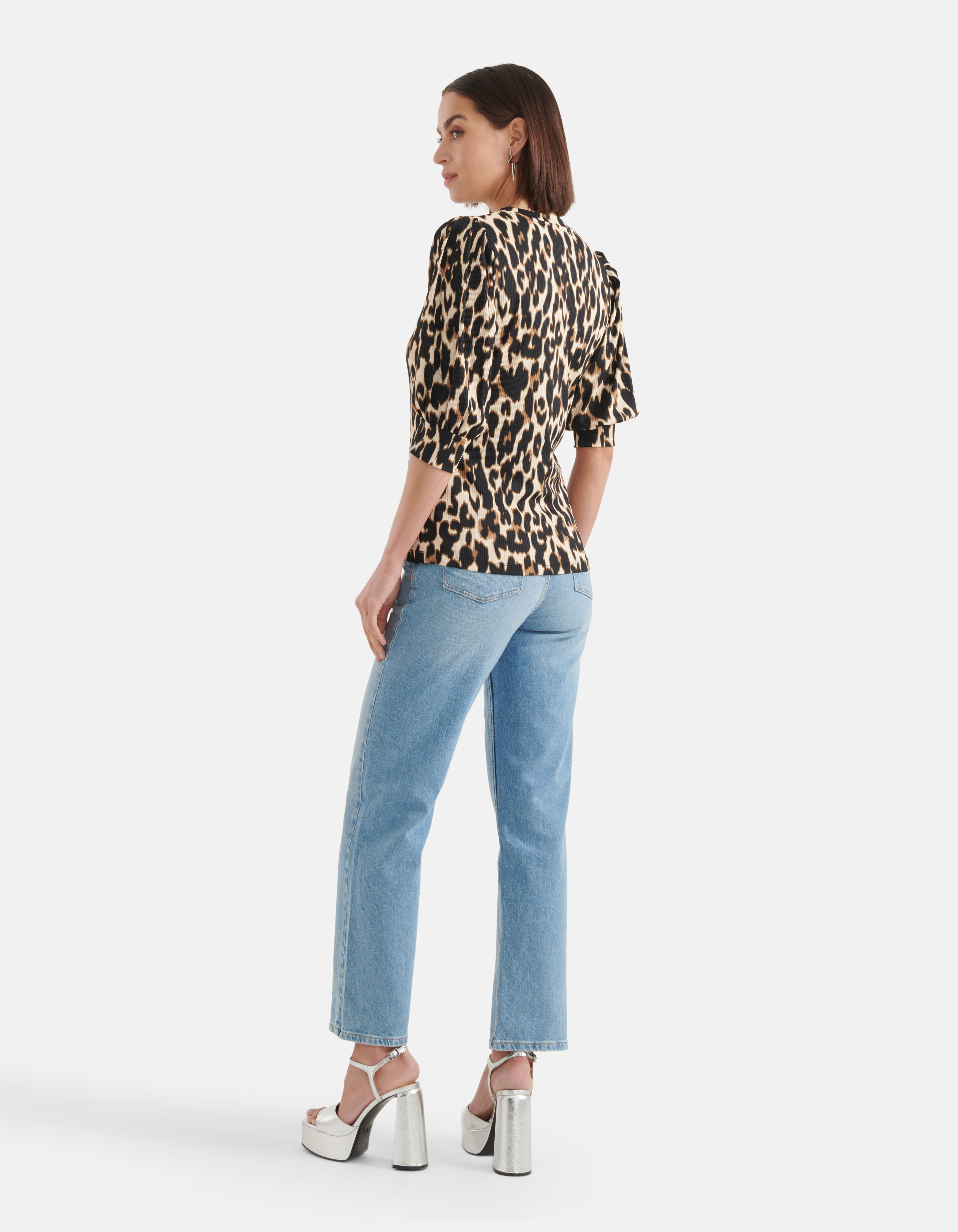 Leopard Rib Top Zwart SHOEBY WOMEN