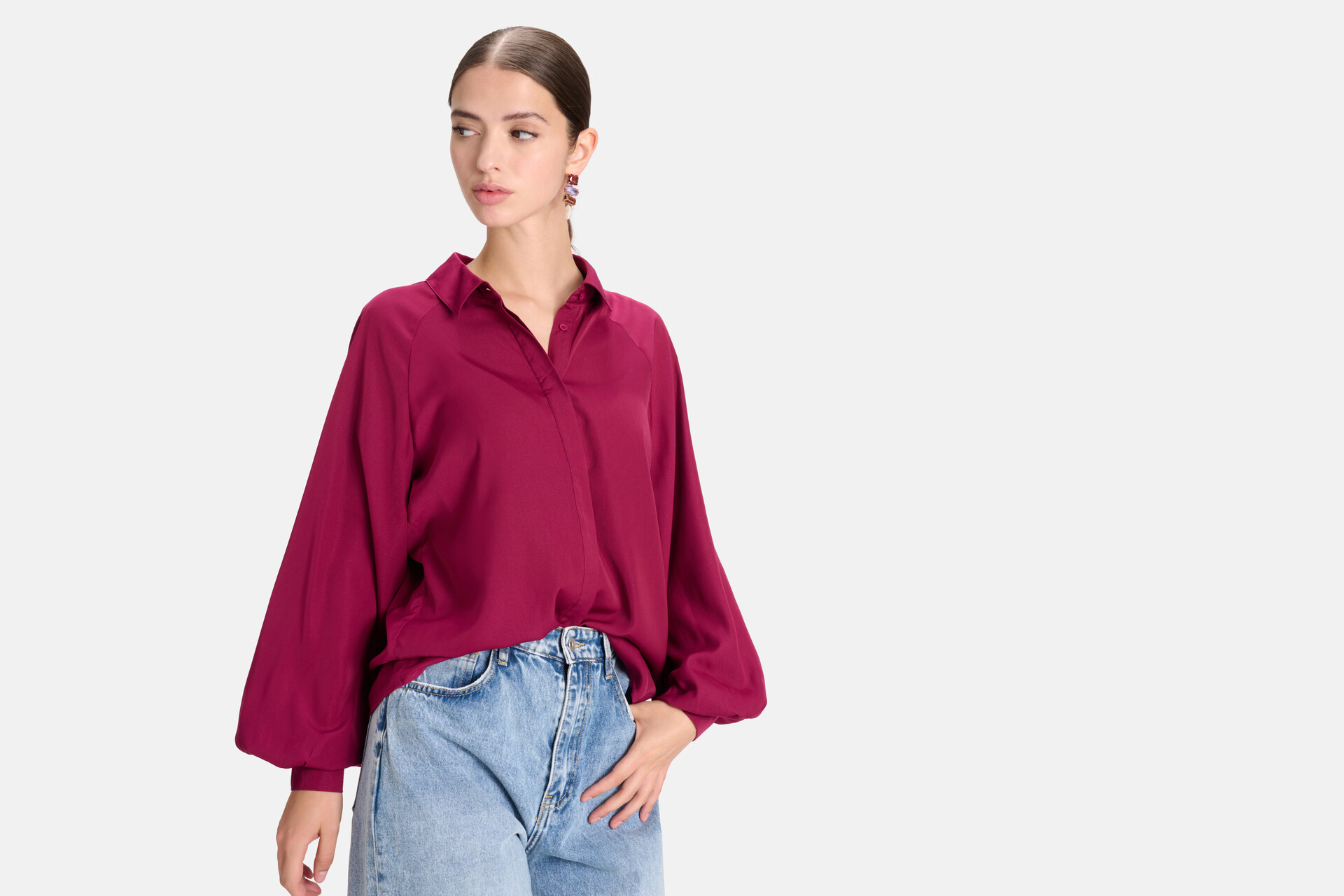 Soepelvallende Blouse Donkerroze SHOEBY WOMEN