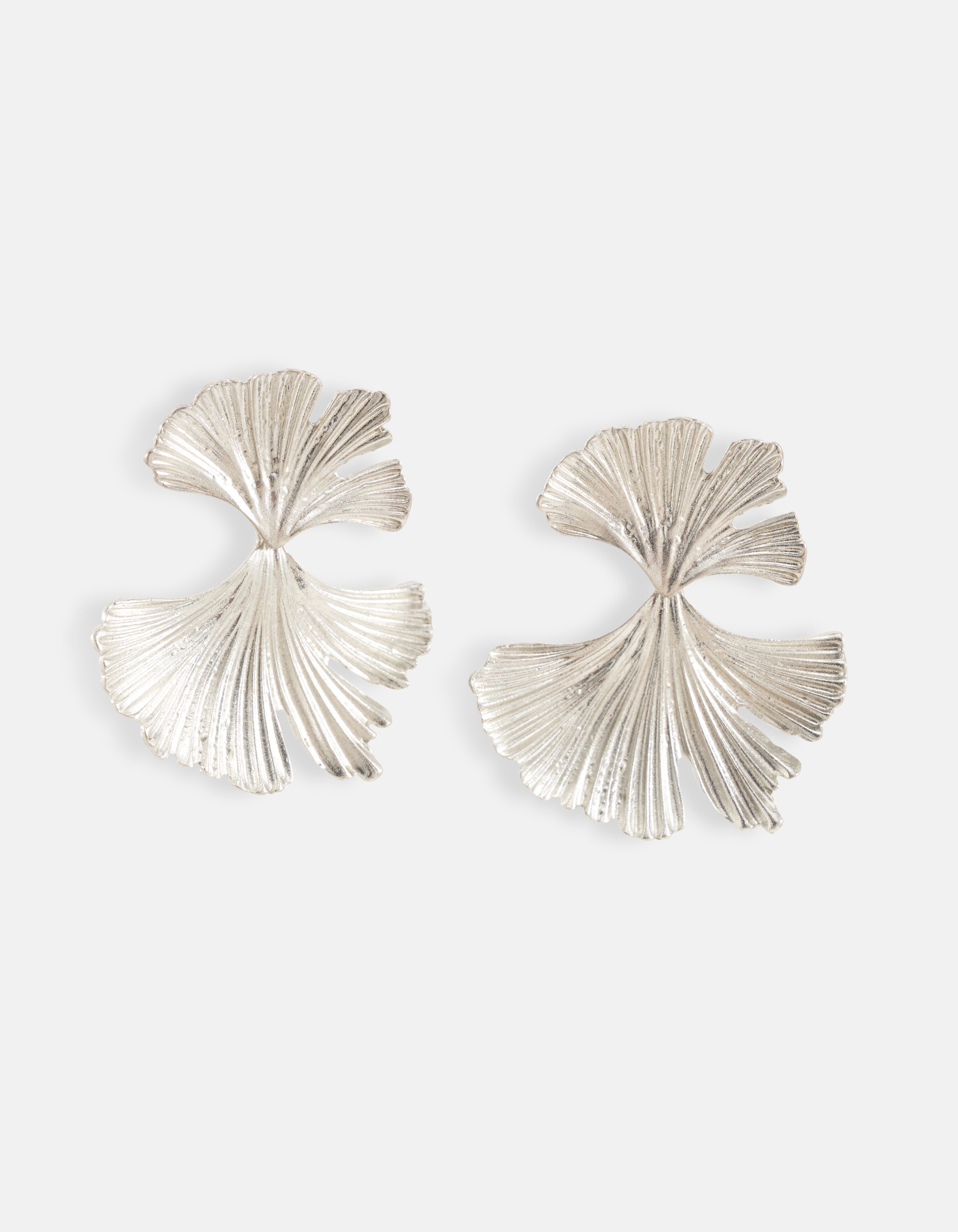 Double Leaf Oorbellen Zilver SHOEBY ACCESSOIRES
