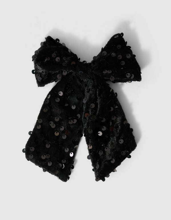Velvet Pailletten Haarclip Zwart SHOEBY ACCESSOIRES