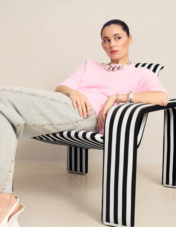 Eyelet Barrel Fit Jeans Bleached SHOEBY WOMEN