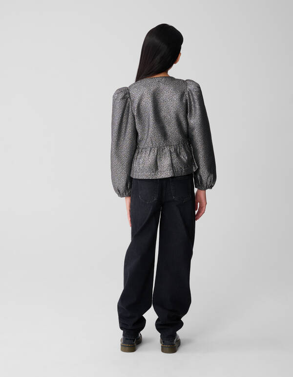 Strik Jacquard Blouse Zilver SHOEBY GIRLS