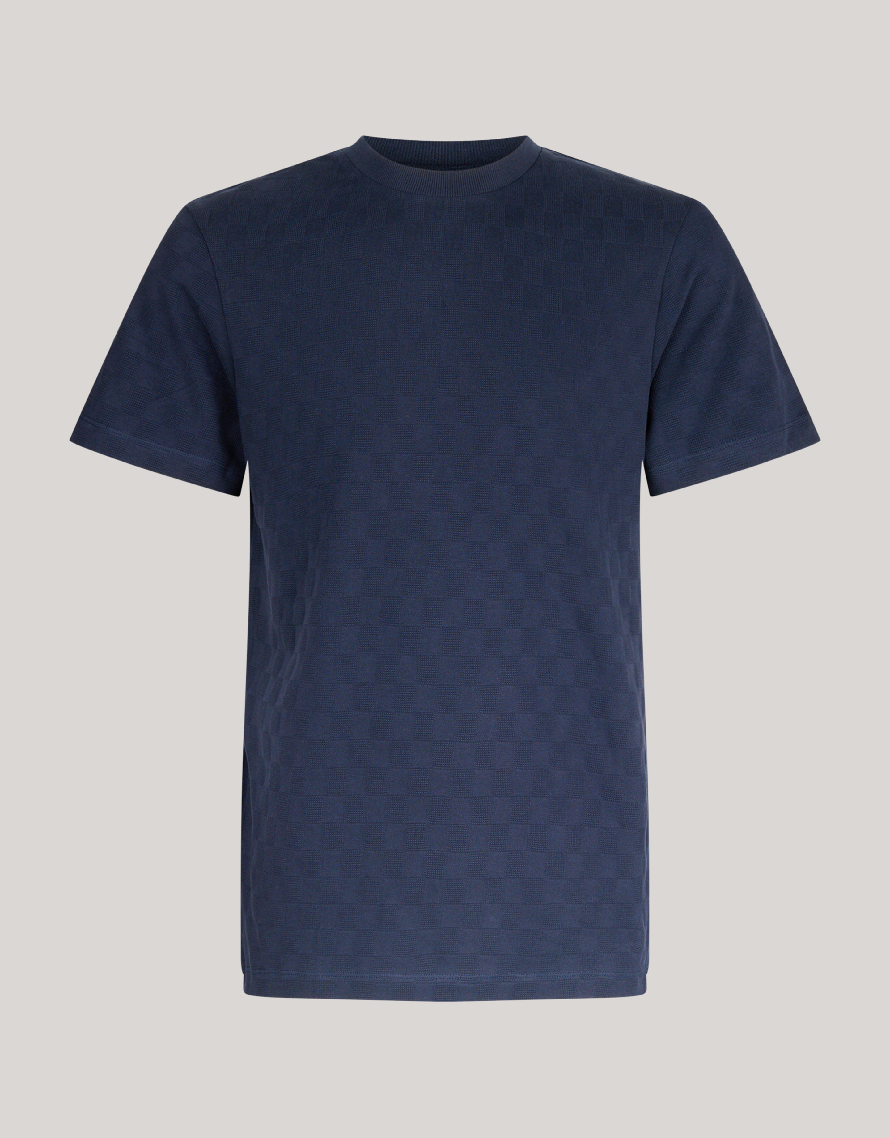 Block Structuur T-shirt Donkerblauw SHOEBY MEN