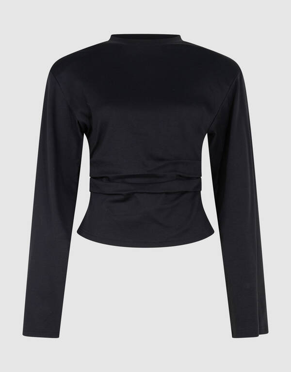 Waisted Longsleeve T-shirt Zwart SHOEBY WOMEN
