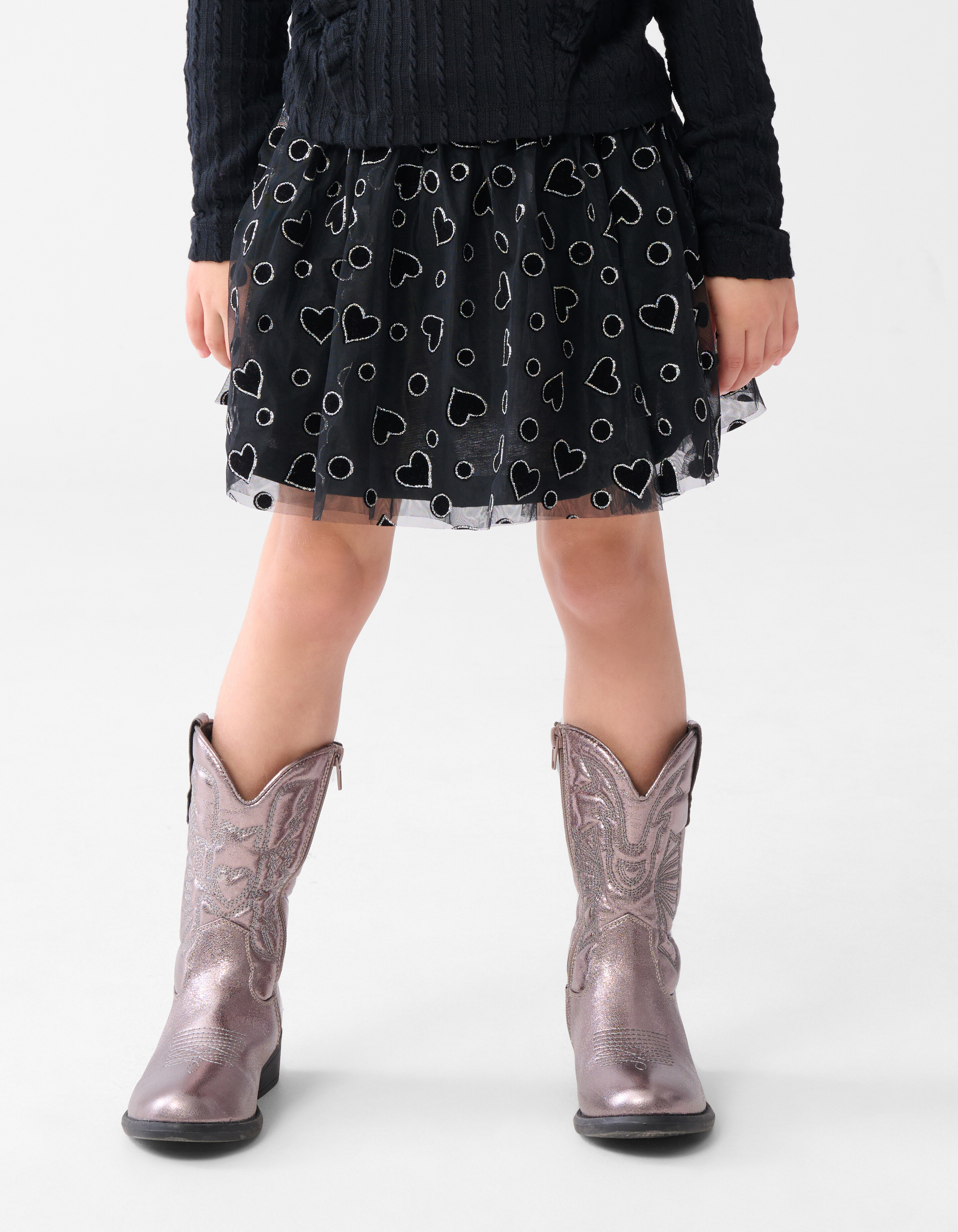 Glitter Mesh Rok Zwart SHOEBY GIRLS