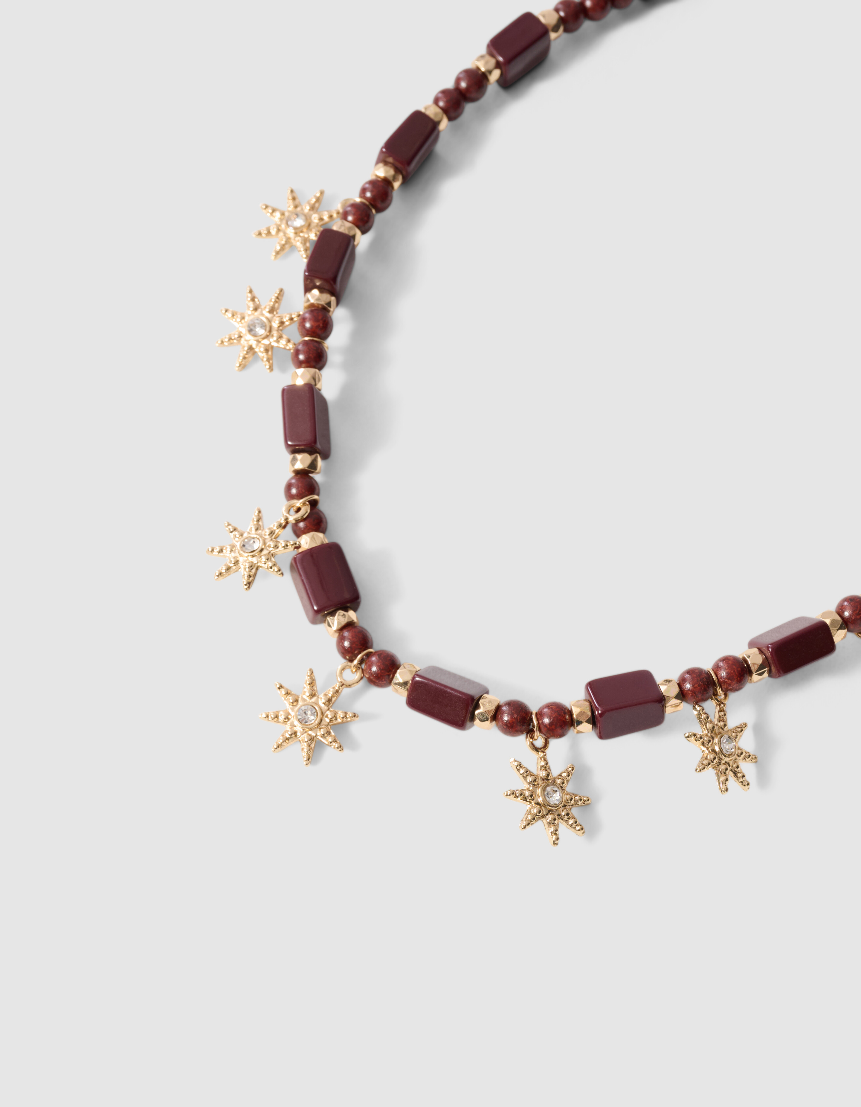 Starry Beaded Ketting Bruin/Goud SHOEBY ACCESSOIRES