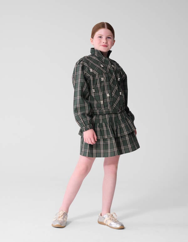 Check Ruffle Rok Groen SHOEBY GIRLS