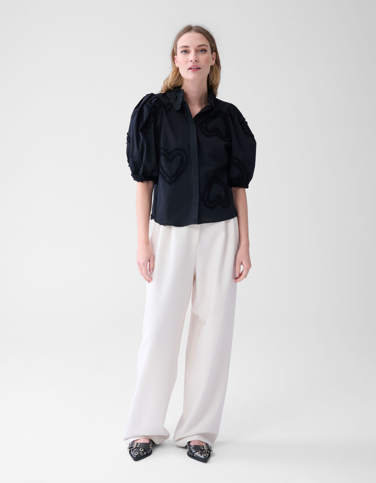 Puff Heart Top Zwart SHOEBY WOMEN