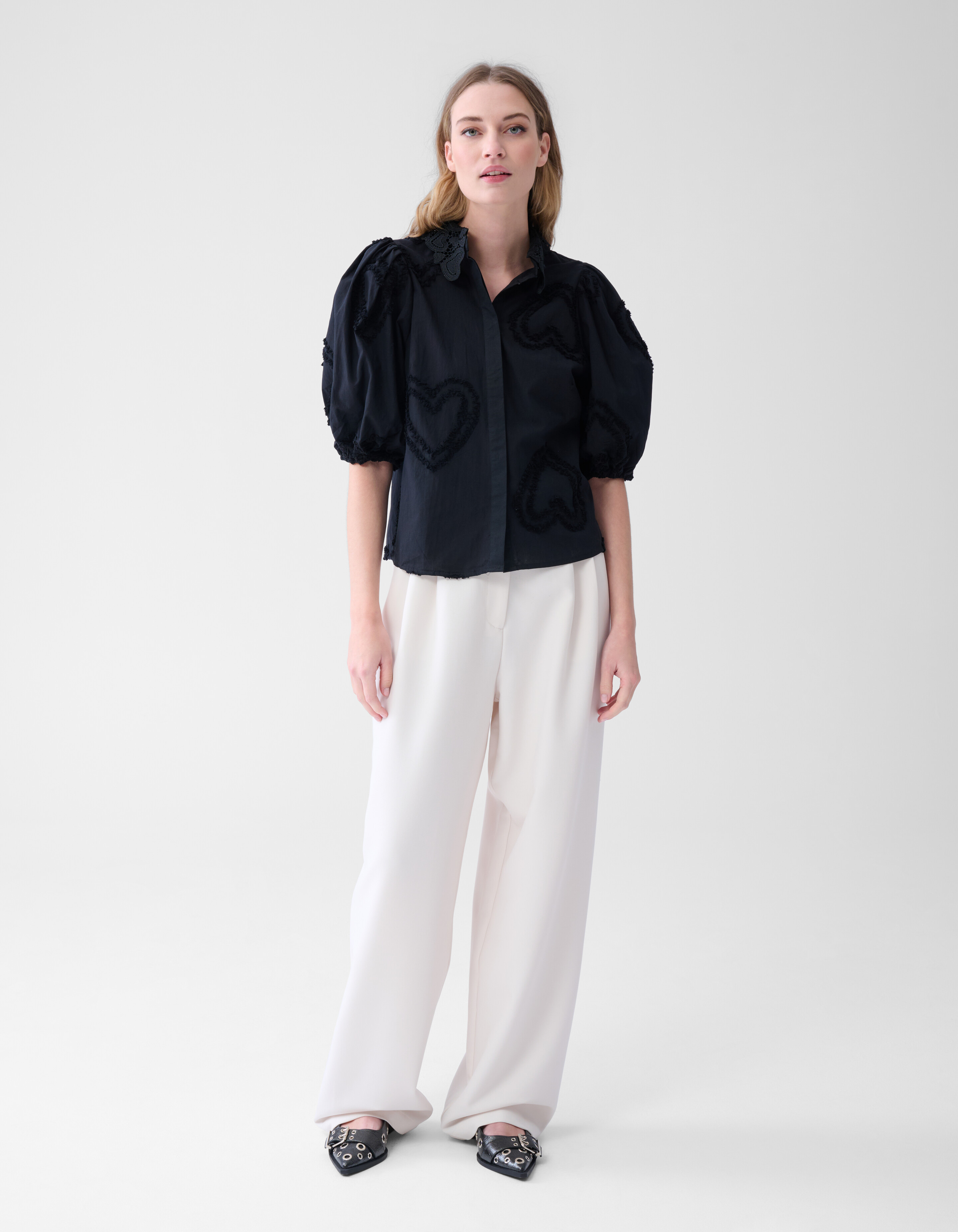 Puff Heart Top Zwart SHOEBY WOMEN
