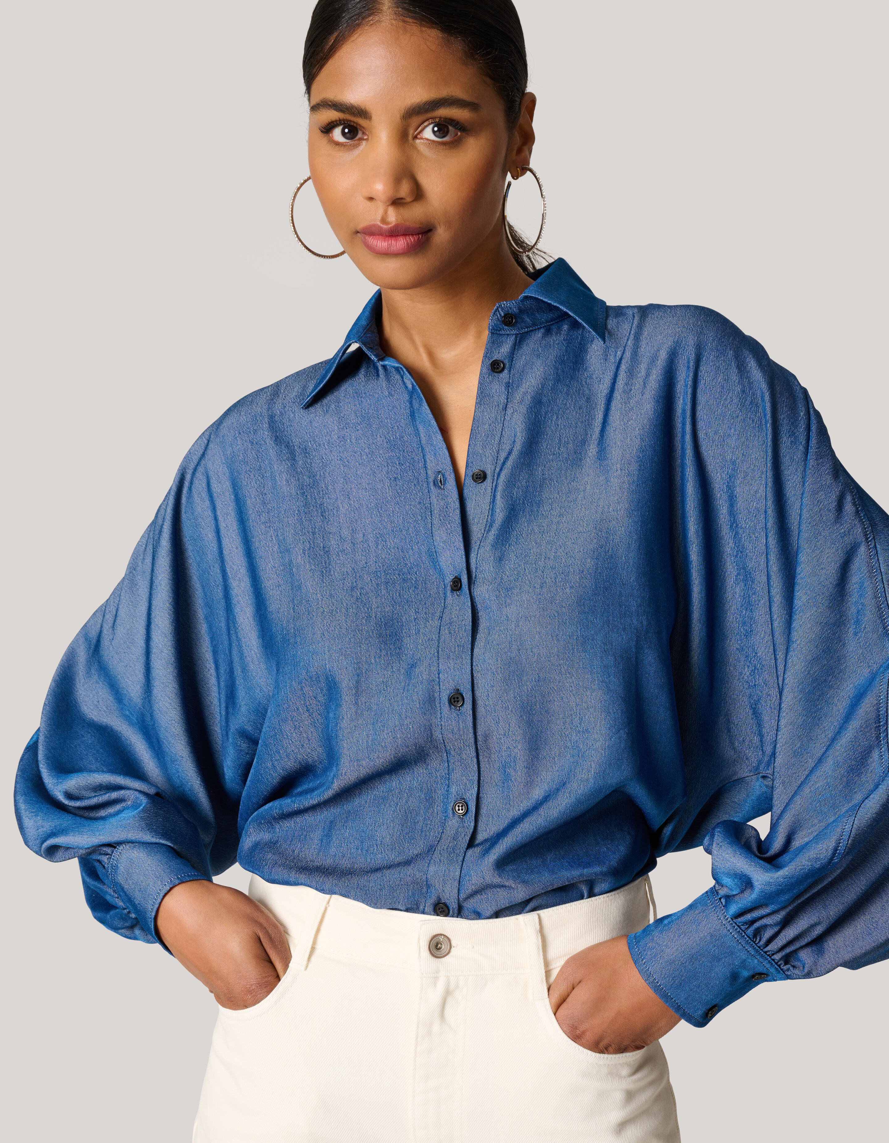 Chambray Blouse Blauw SHOEBY WOMEN