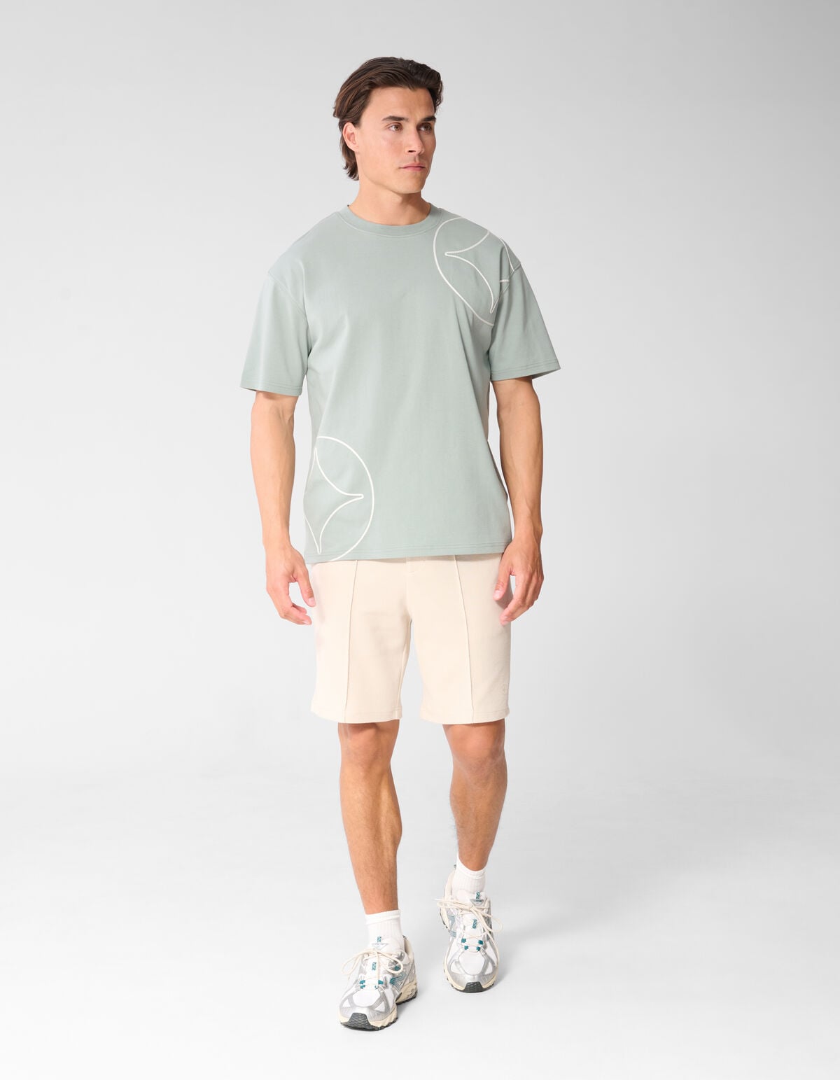 Embroidery Spark T-shirt Lichtgroen SHOEBY MEN