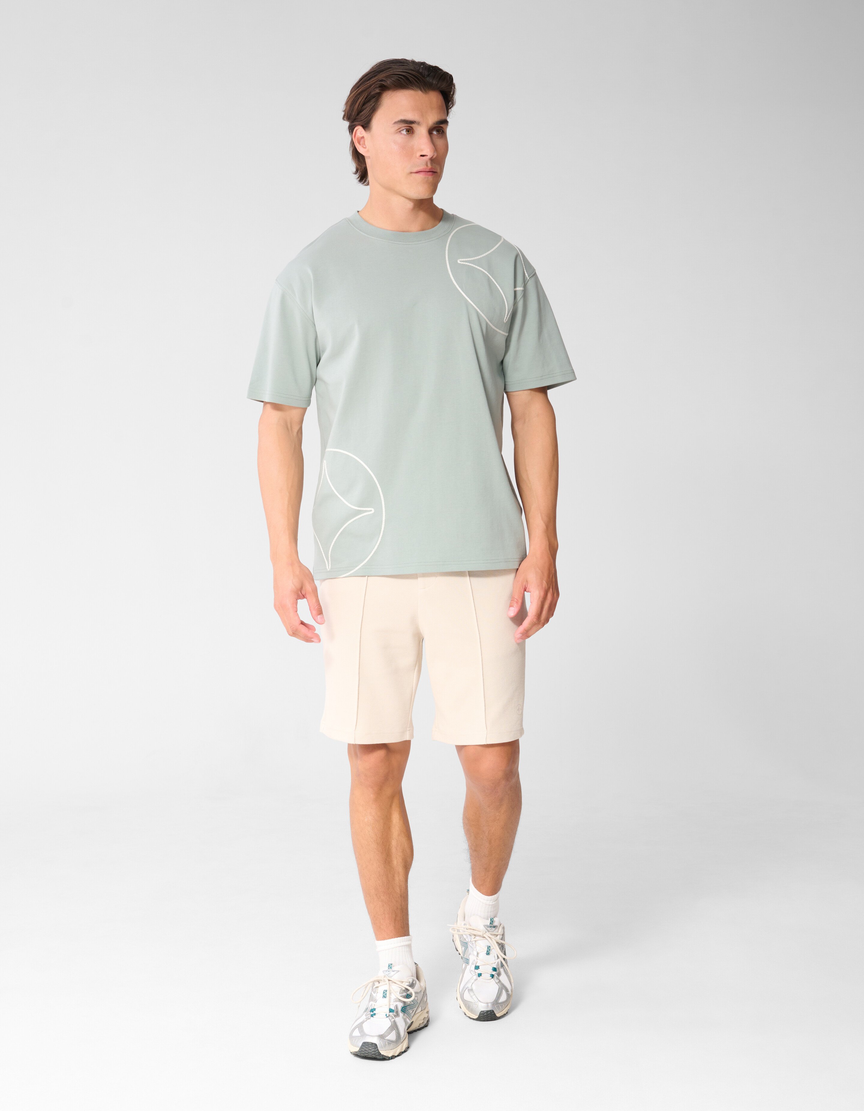 Embroidery Spark T-shirt Lichtgroen SHOEBY MEN
