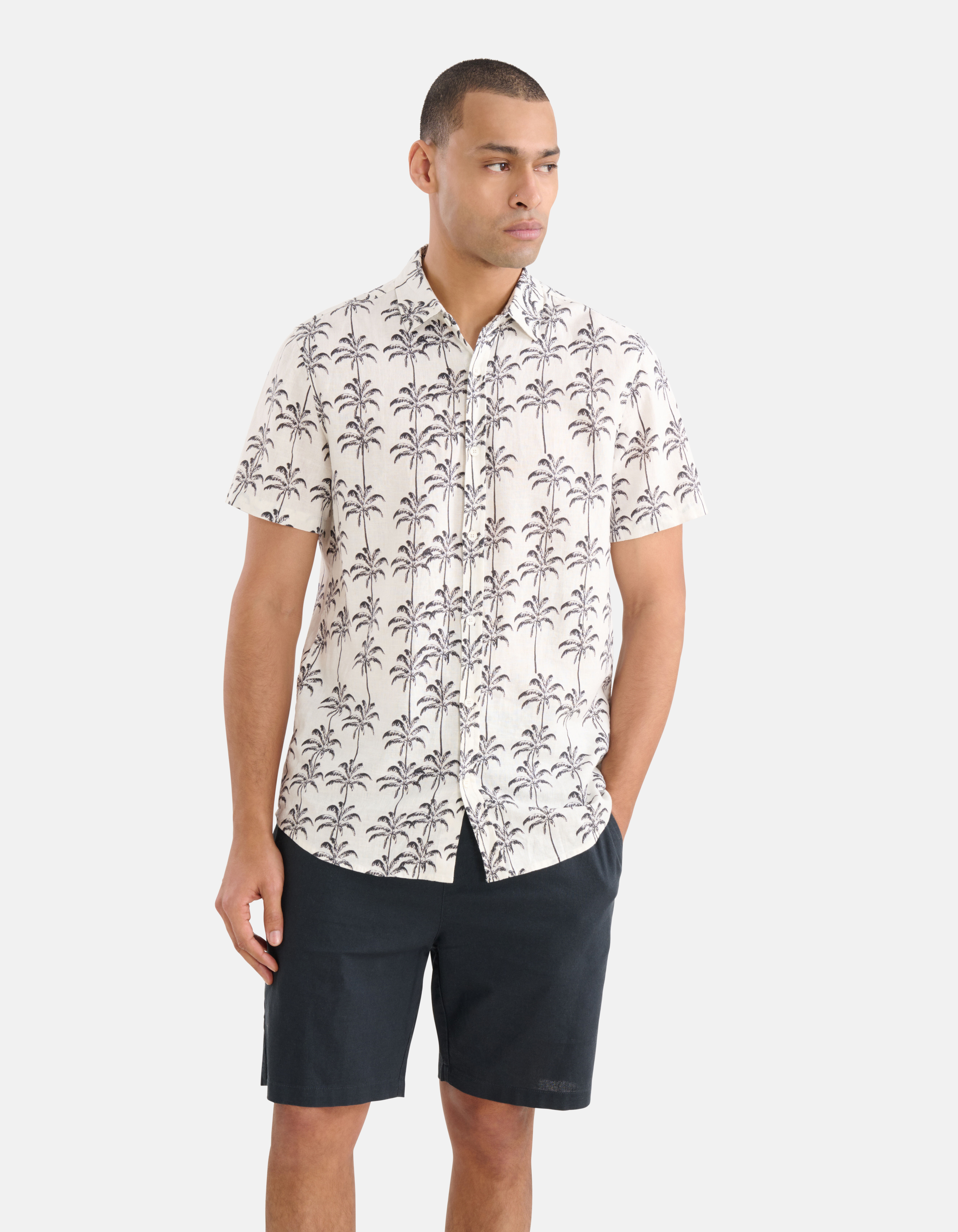 Linnen Short Donkergrijs Shoeby