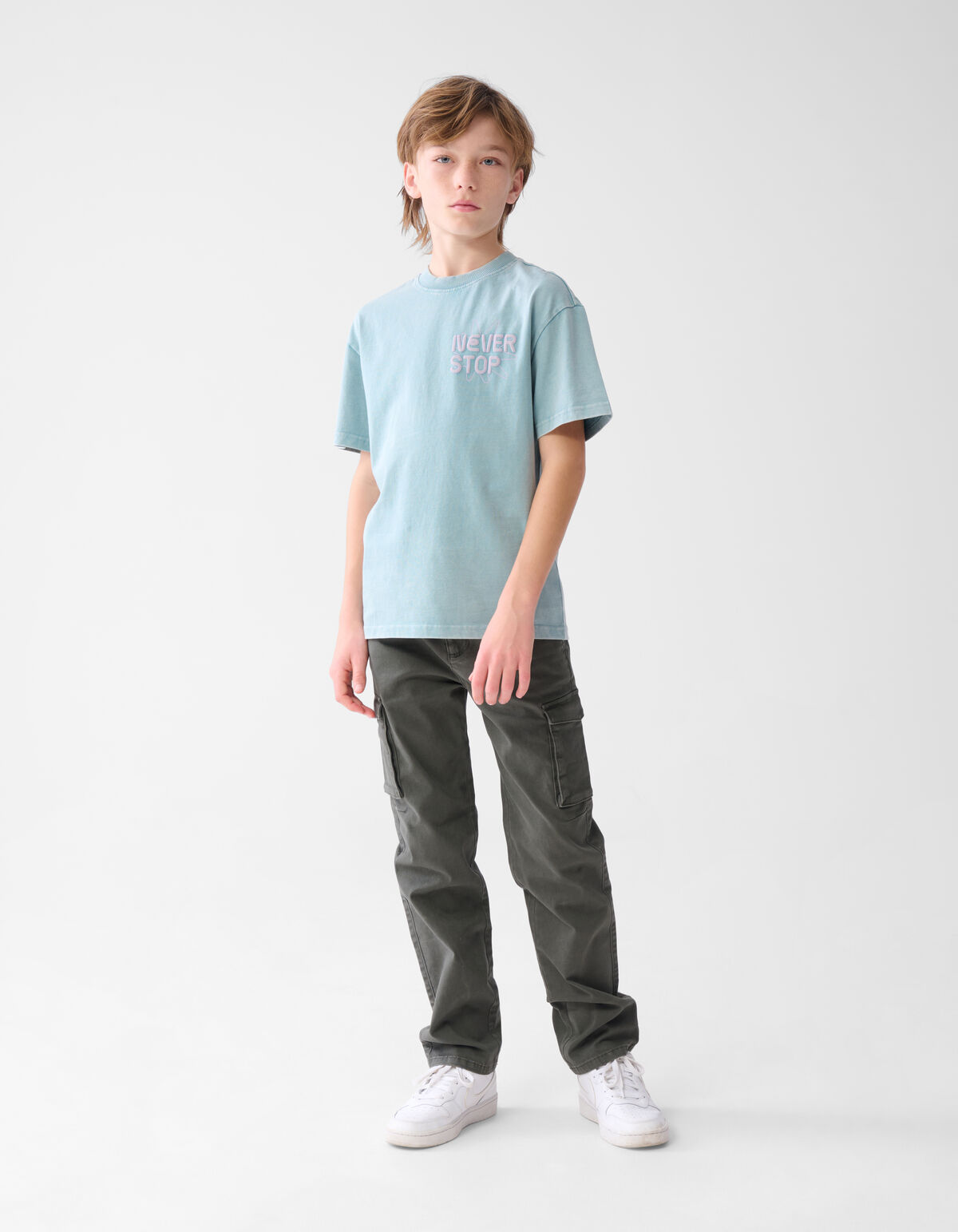 Tekstprint T-shirt Lichtblauw SHOEBY BOYS