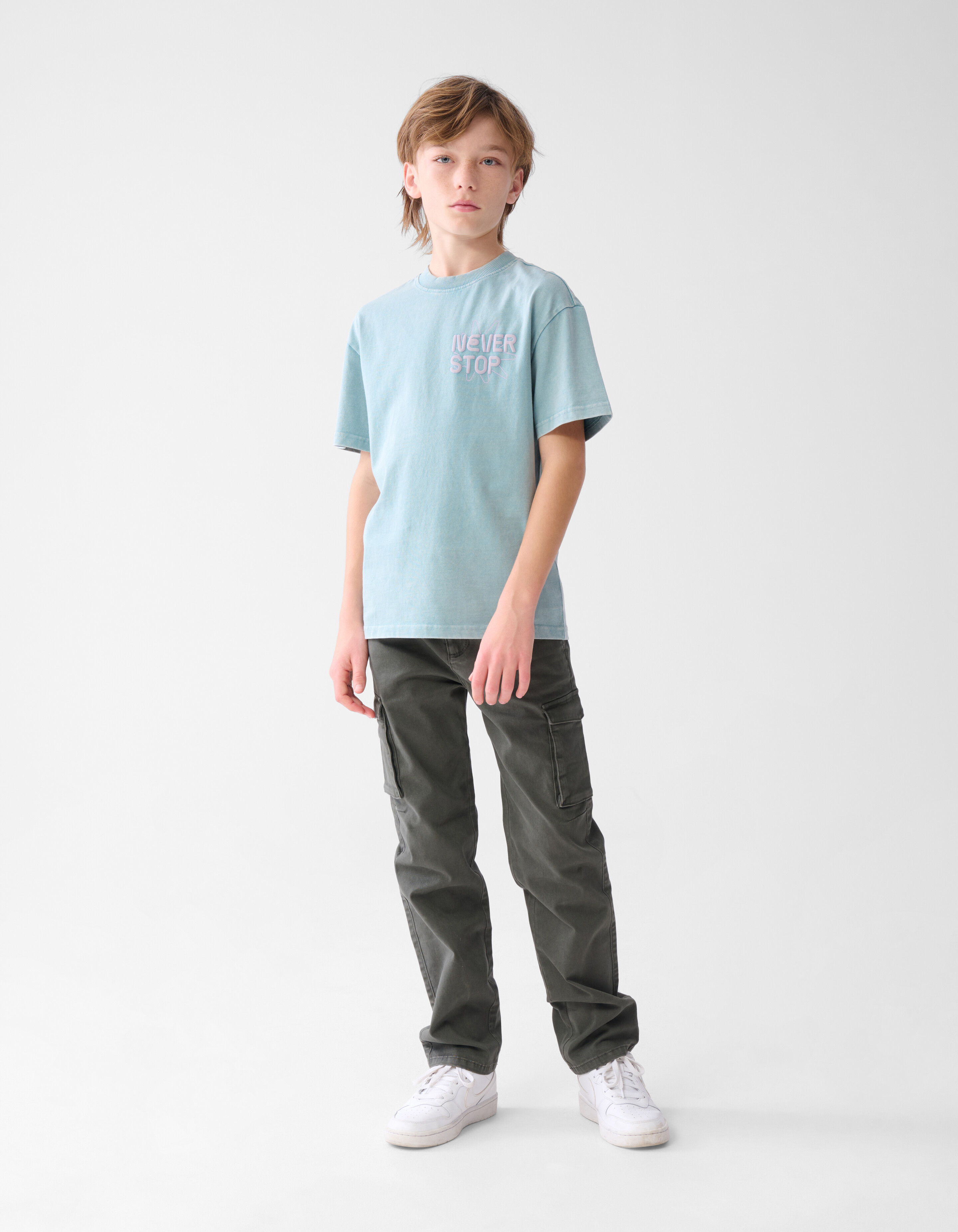 Tekstprint T-shirt Lichtblauw SHOEBY BOYS