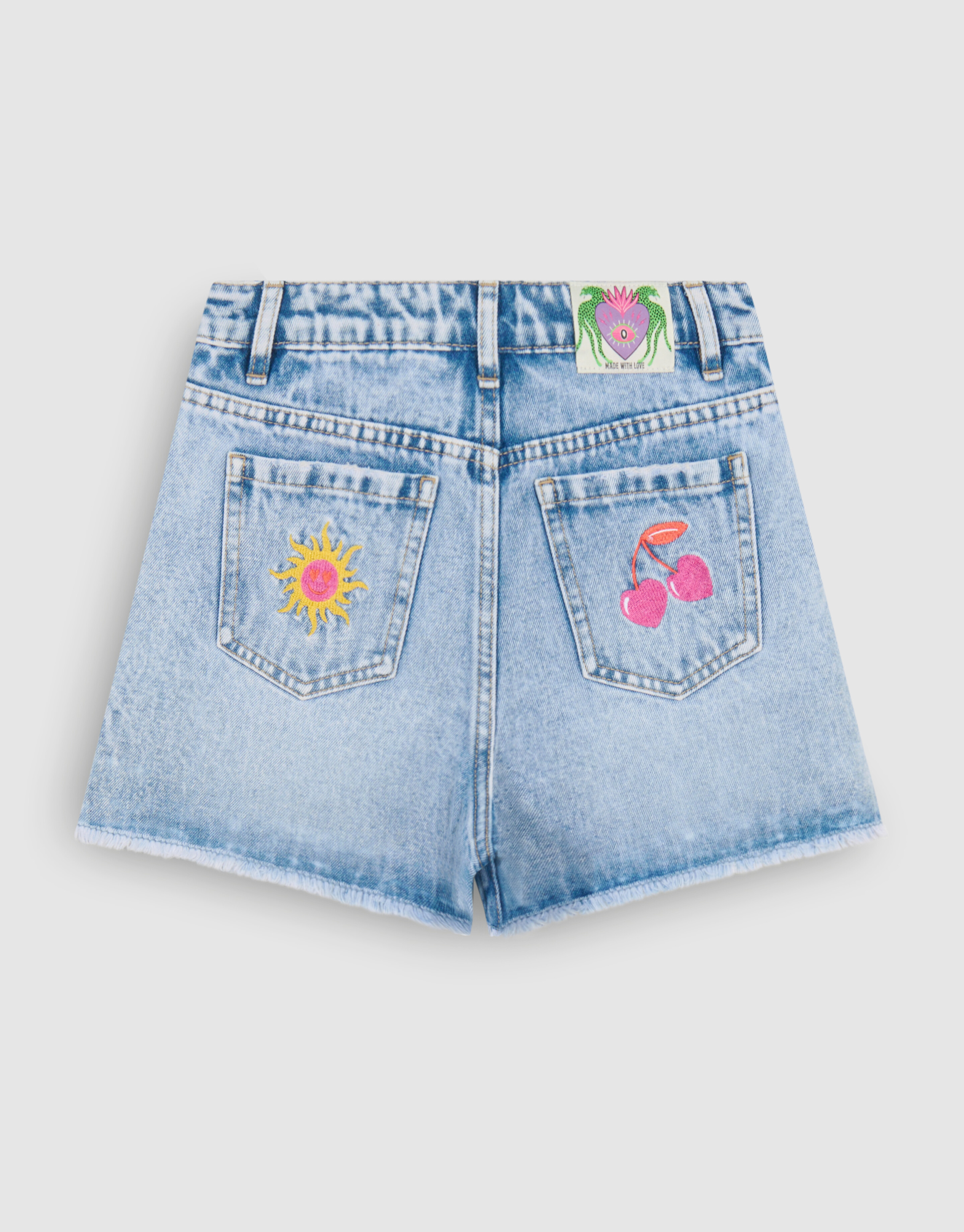Embroidery Denim Short Blauw By Lizzy SHOEBY GIRLS