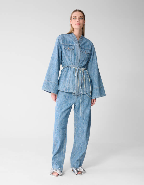 Jacquard Kimono Jack Blauw SHOEBY WOMEN