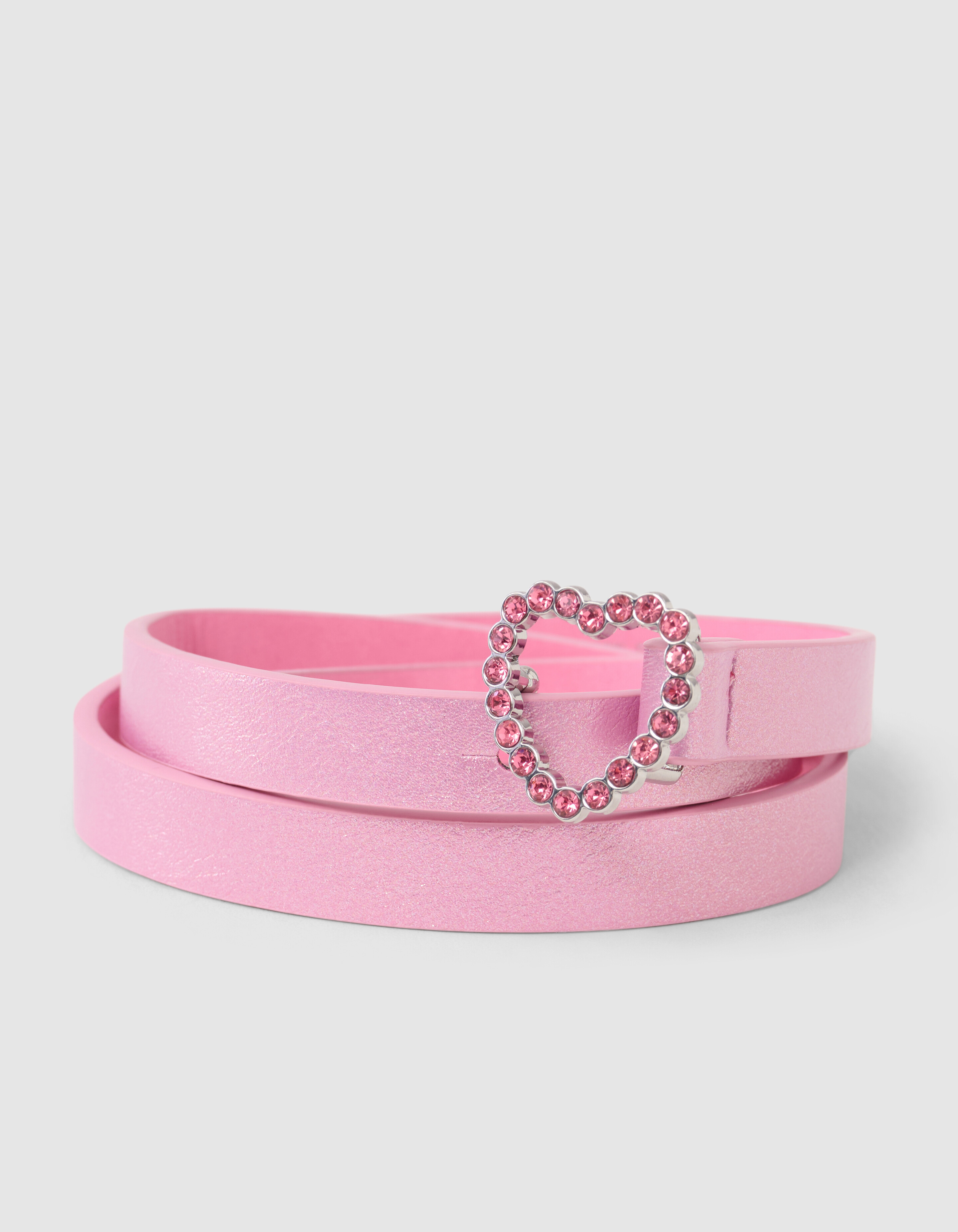 Strass Heart Riem Lichtroze SHOEBY ACCESSOIRES