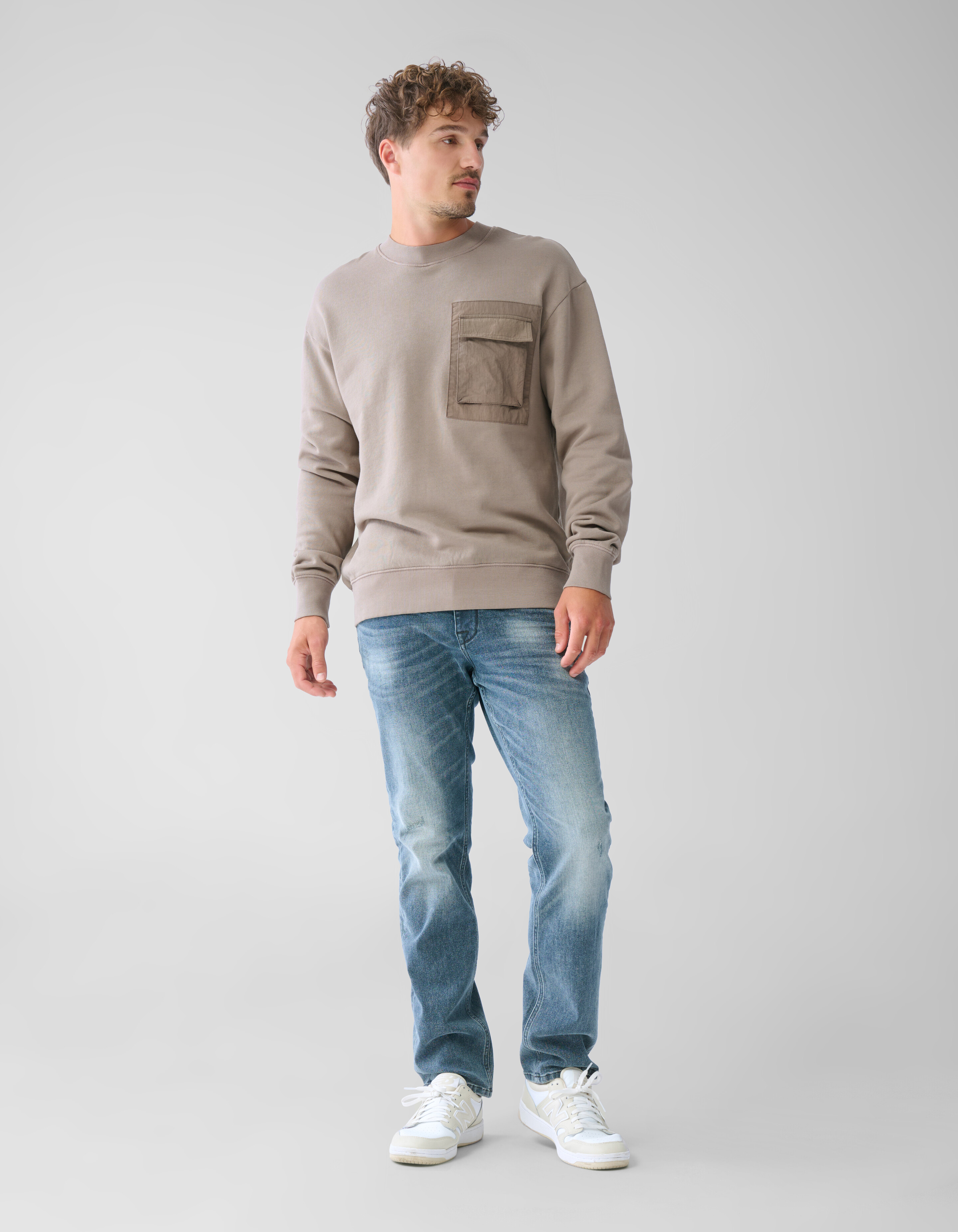 Pocket Sweater Lichtbruin SHOEBY MEN