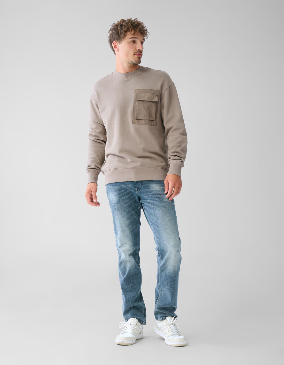 Pocket Sweater Lichtbruin SHOEBY MEN