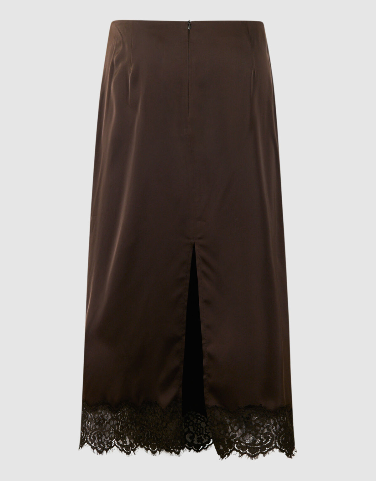 Kanten Satijnen Maxi Rok Bruin SHOEBY WOMEN
