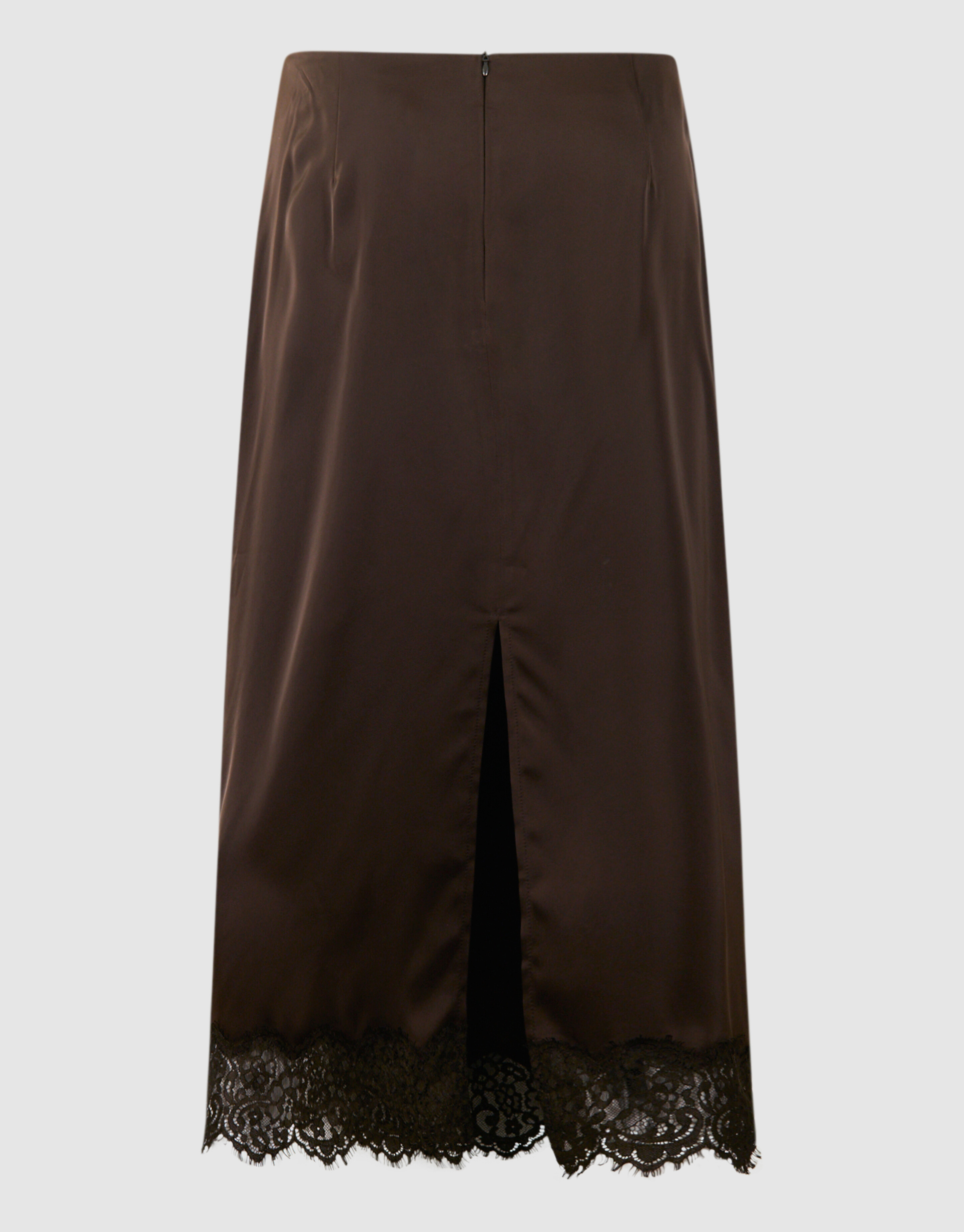 Kanten Satijnen Maxi Rok Bruin SHOEBY WOMEN