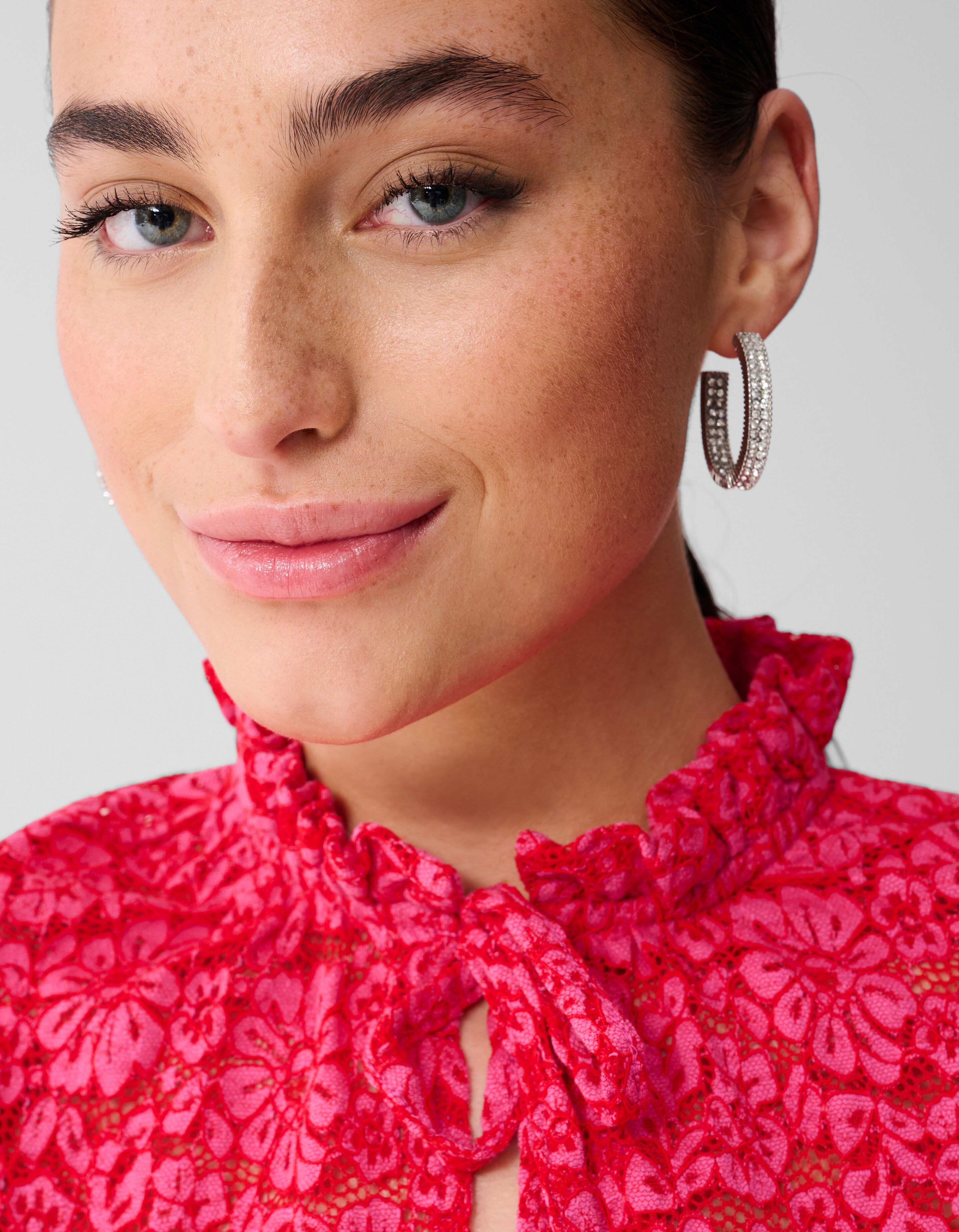 Kanten Ruffle Blouse Roze SHOEBY WOMEN
