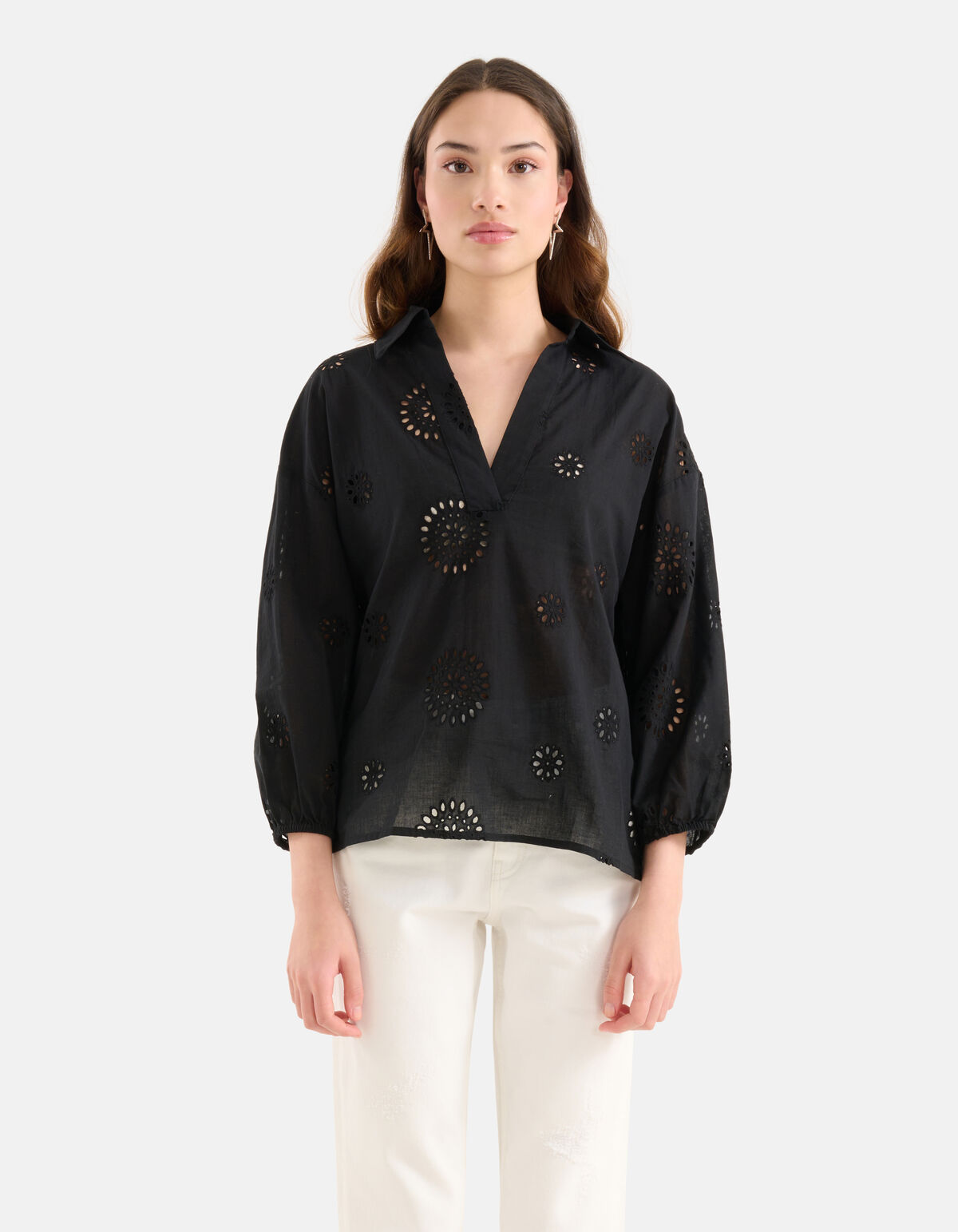 Broderie Blouse Zwart SHOEBY WOMEN