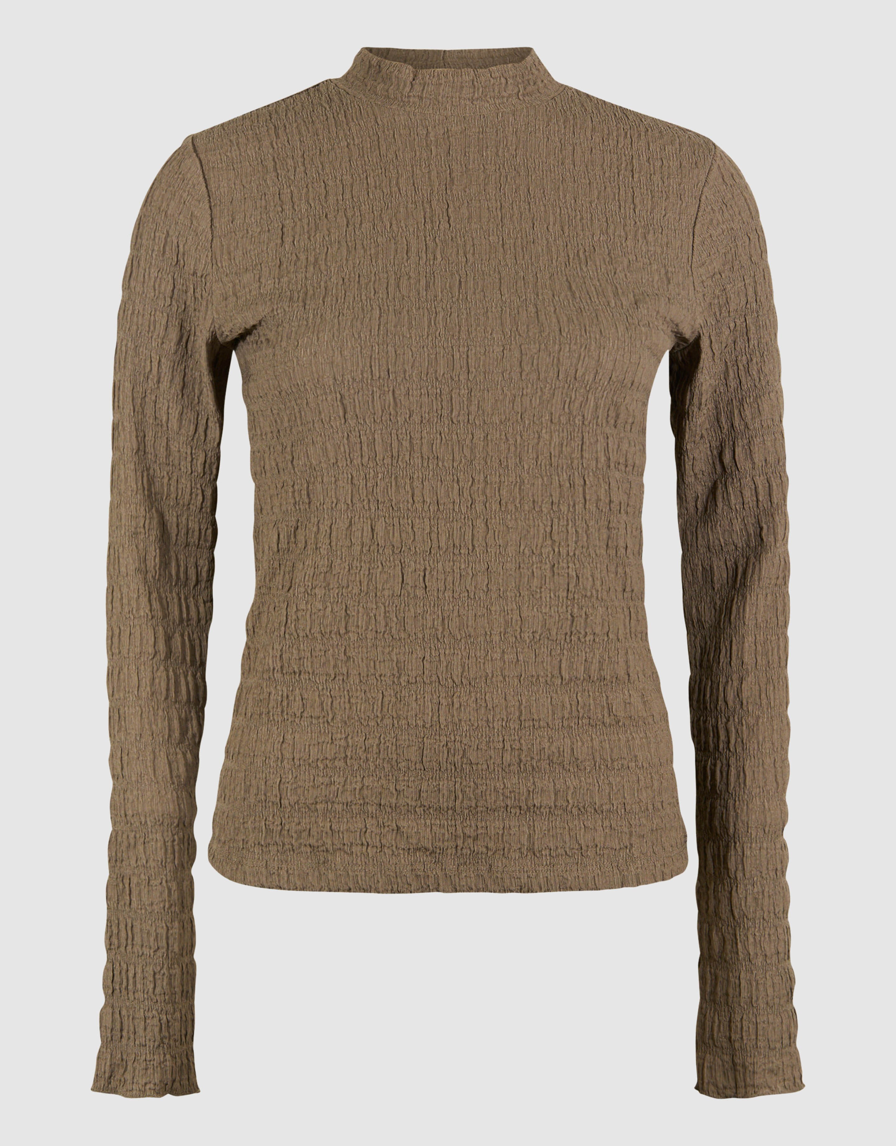 Structuur Longsleeve Top Khaki SHOEBY WOMEN