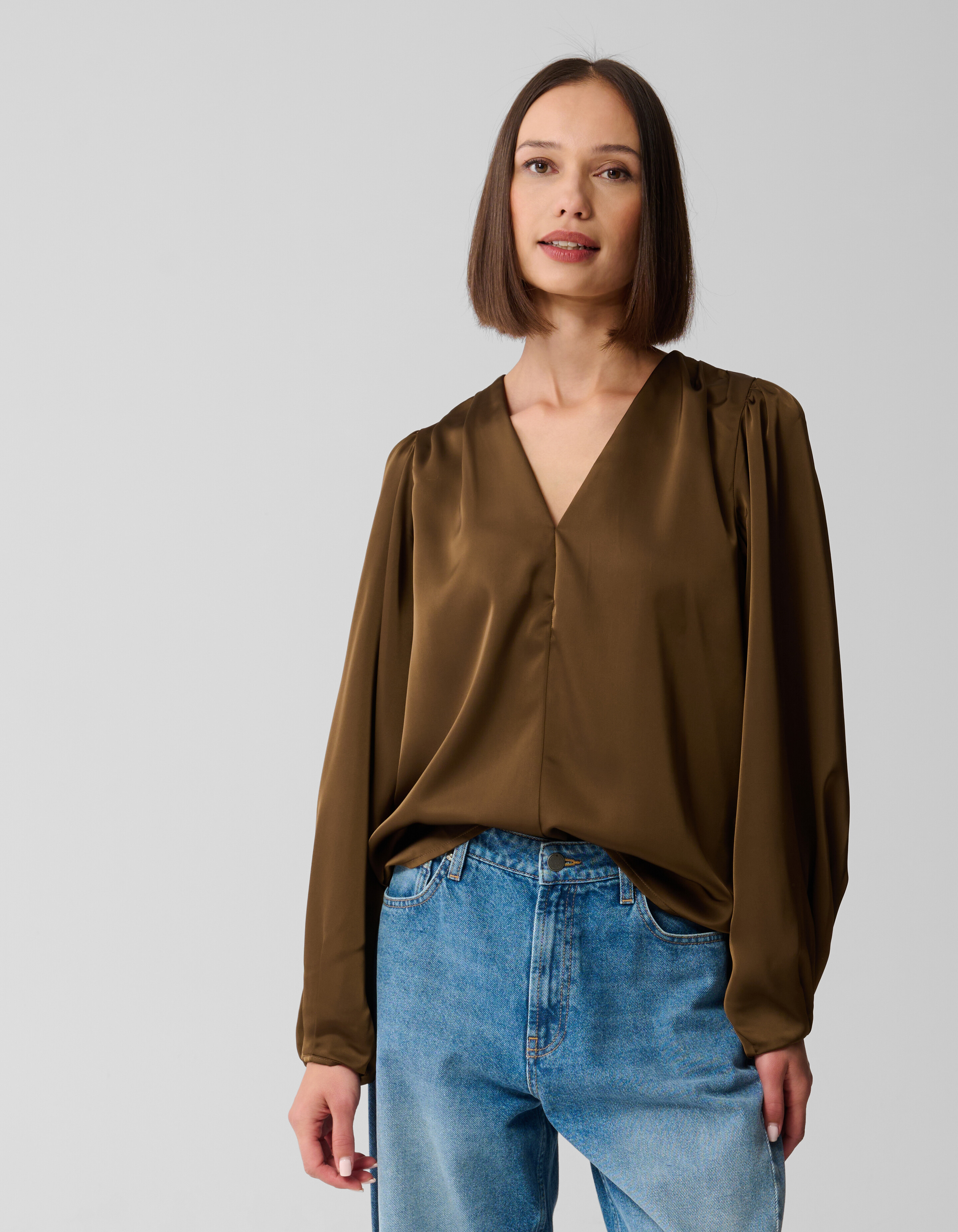 V-hals Blouse Donkergroen SHOEBY WOMEN
