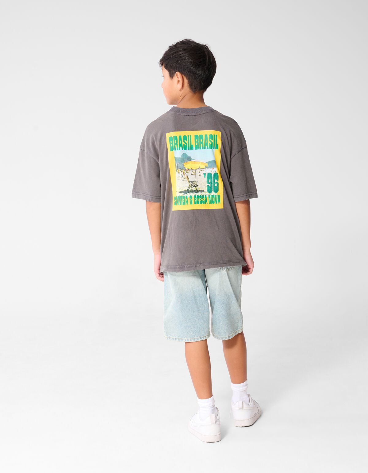Brasil Artwork T-shirt Donkergrijs SHOEBY BOYS