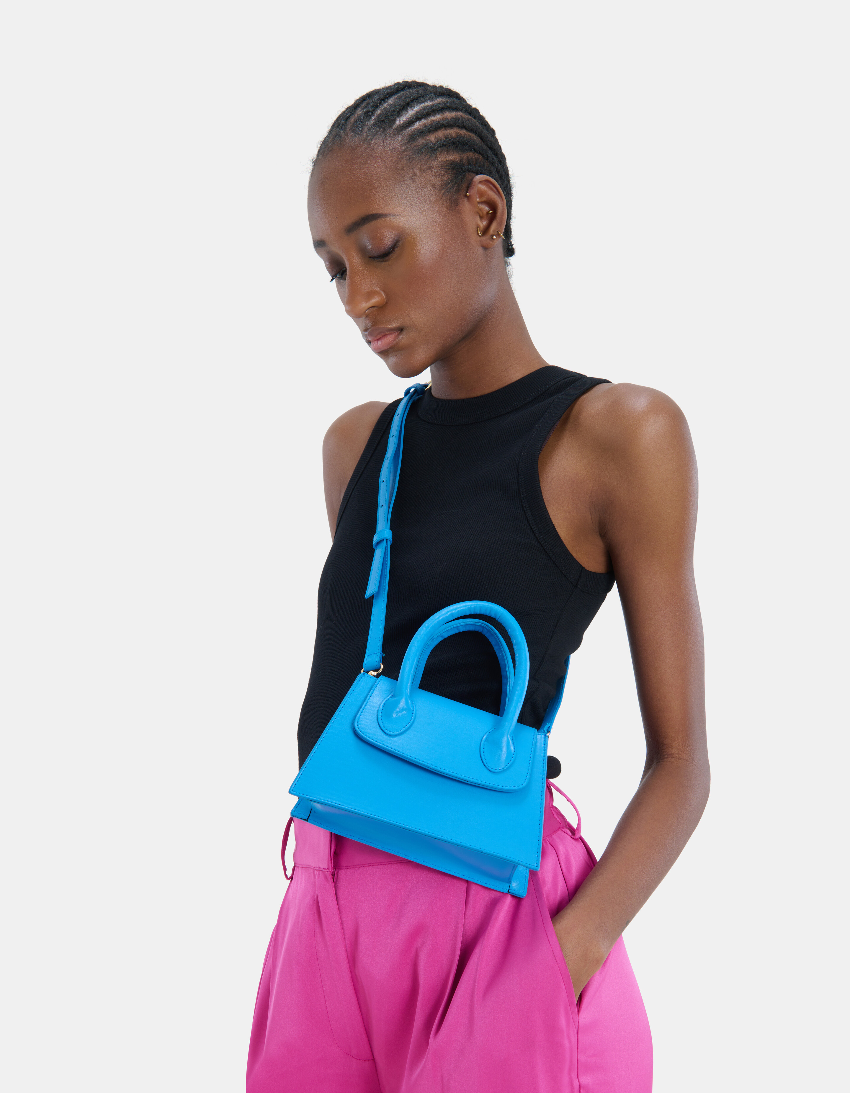 Small Handle Tas Blauw ACCESSOIRES SHOEBY