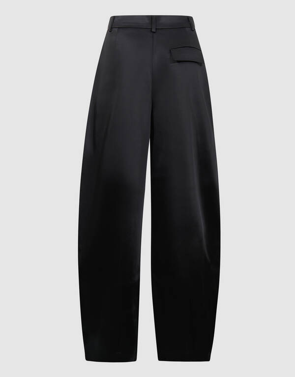 Heavy Satijnen Barrel Fit Broek Zwart SHOEBY WOMEN