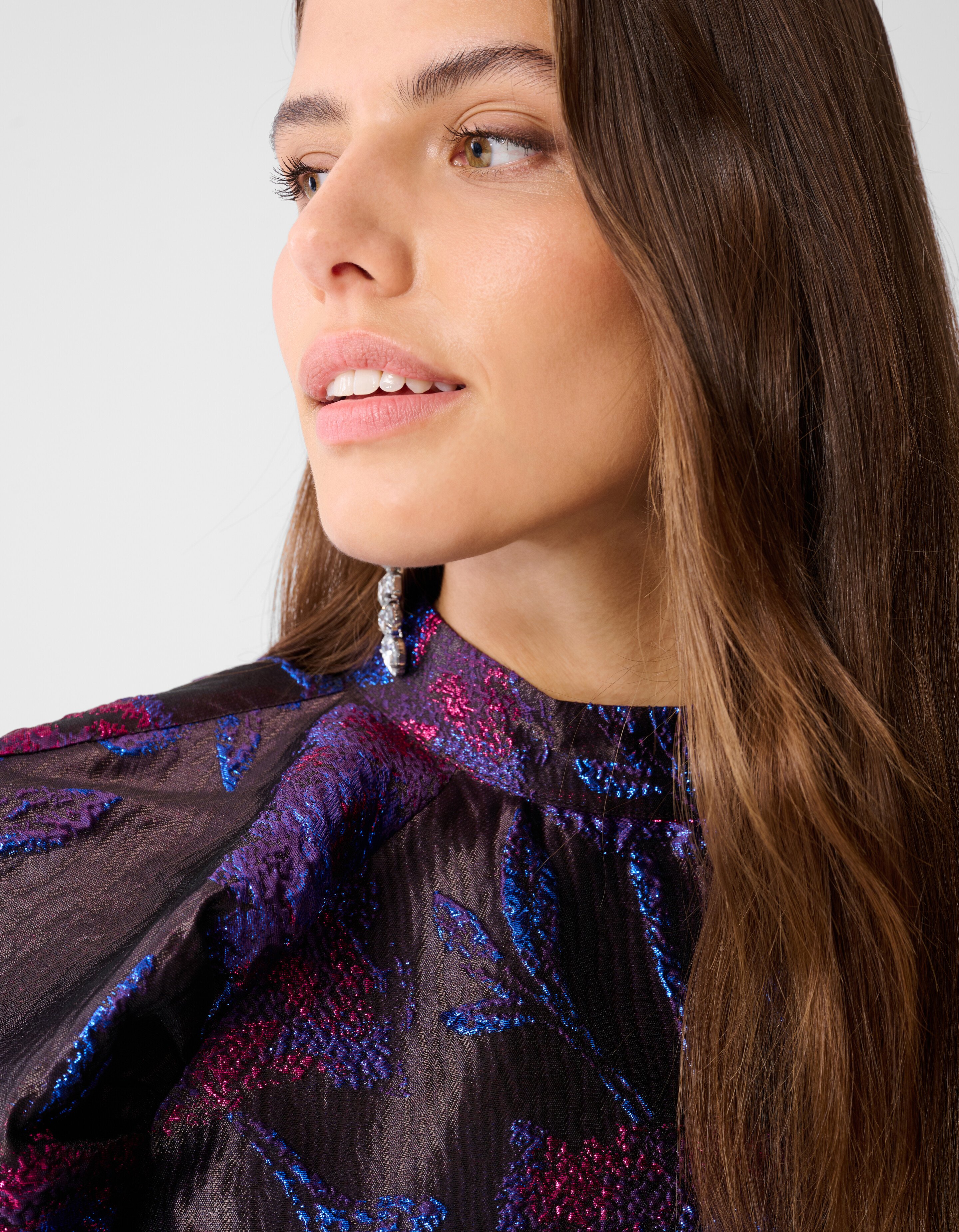 Jacquard Mini Jurk Paars/Zwart SHOEBY WOMEN