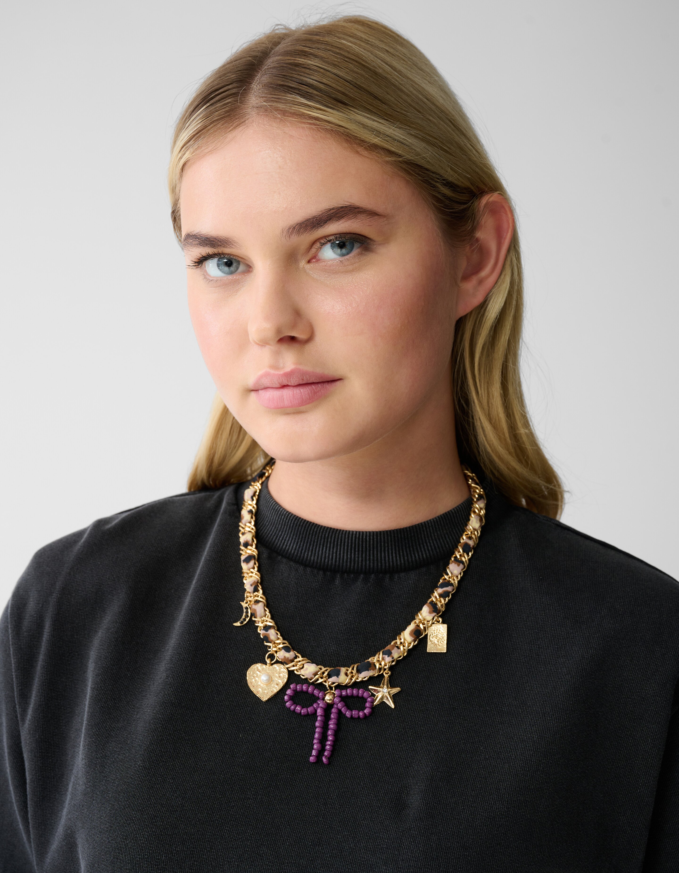 Chain Charm Ketting Bruin SHOEBY ACCESSOIRES