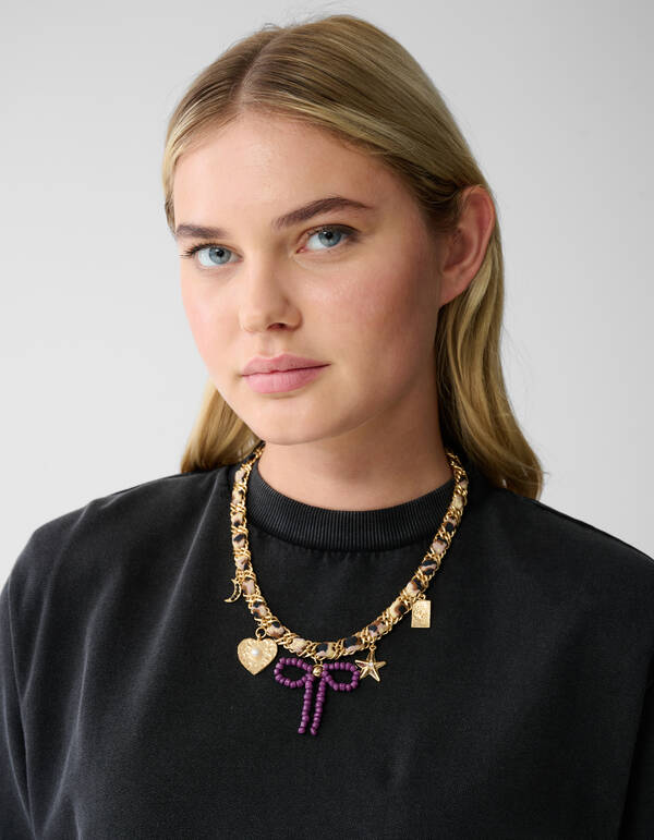 Chain Charm Ketting Bruin SHOEBY ACCESSOIRES