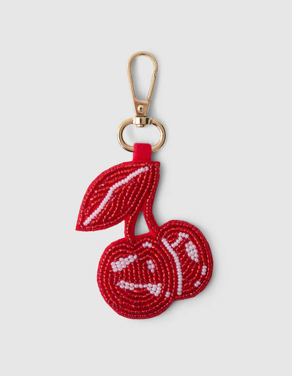 Beaded Cherry Bagcharm Rood SHOEBY ACCESSOIRES