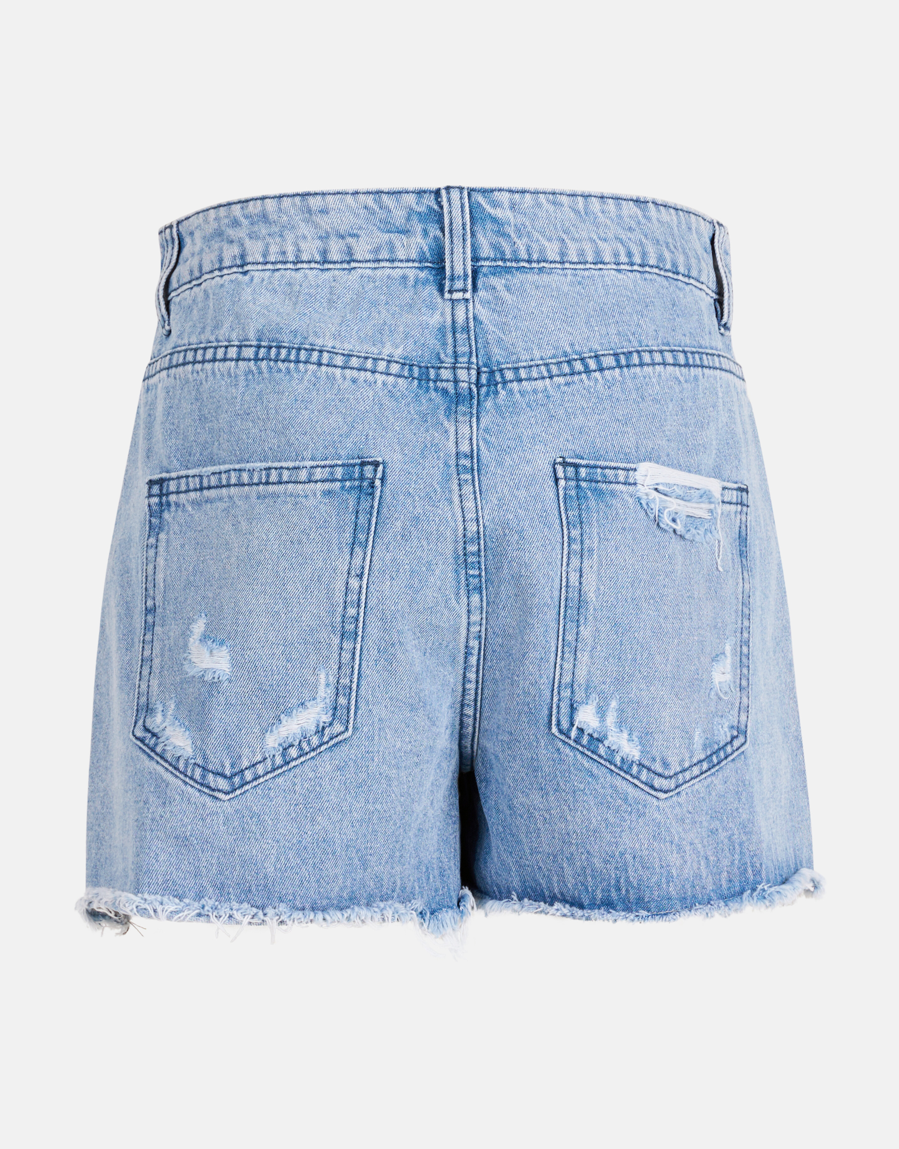 Destroyed Denim Short Blauw SHOEBY WOMEN