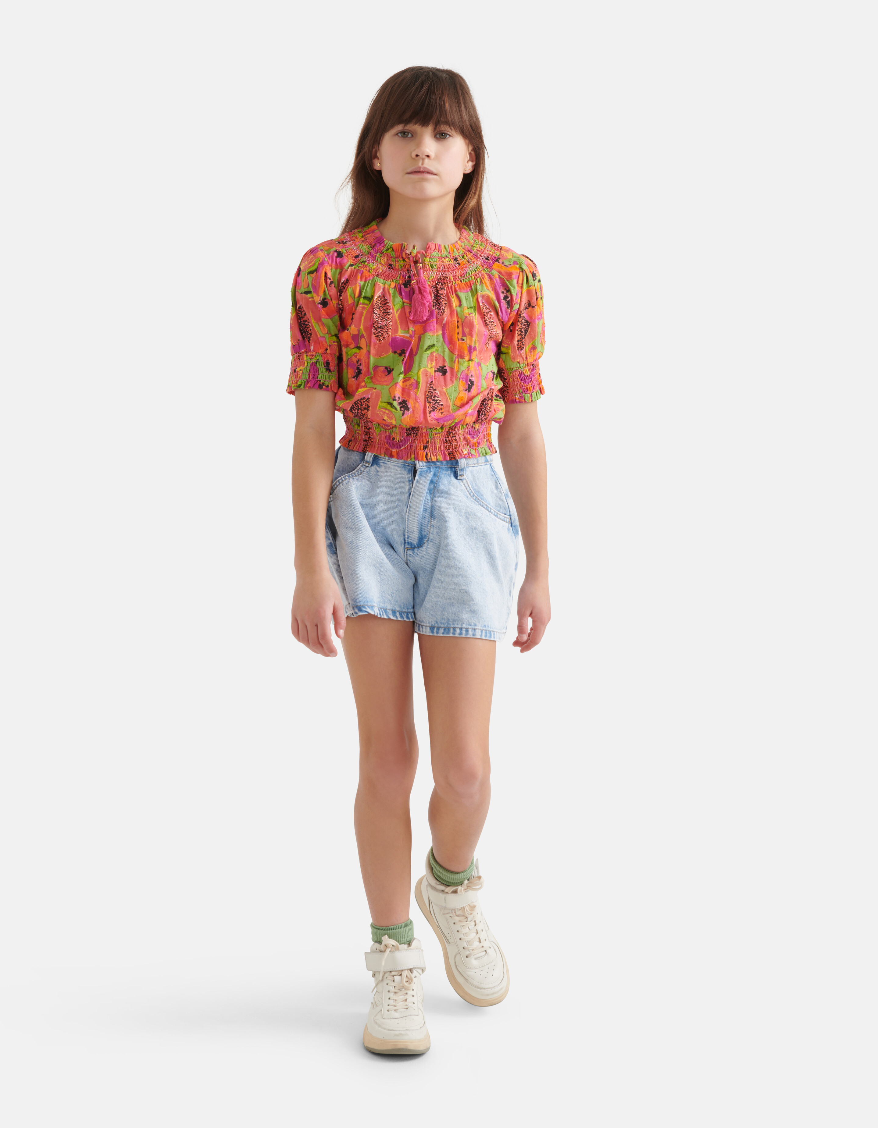 Fruit Smock Top Groen SHOEBY GIRLS
