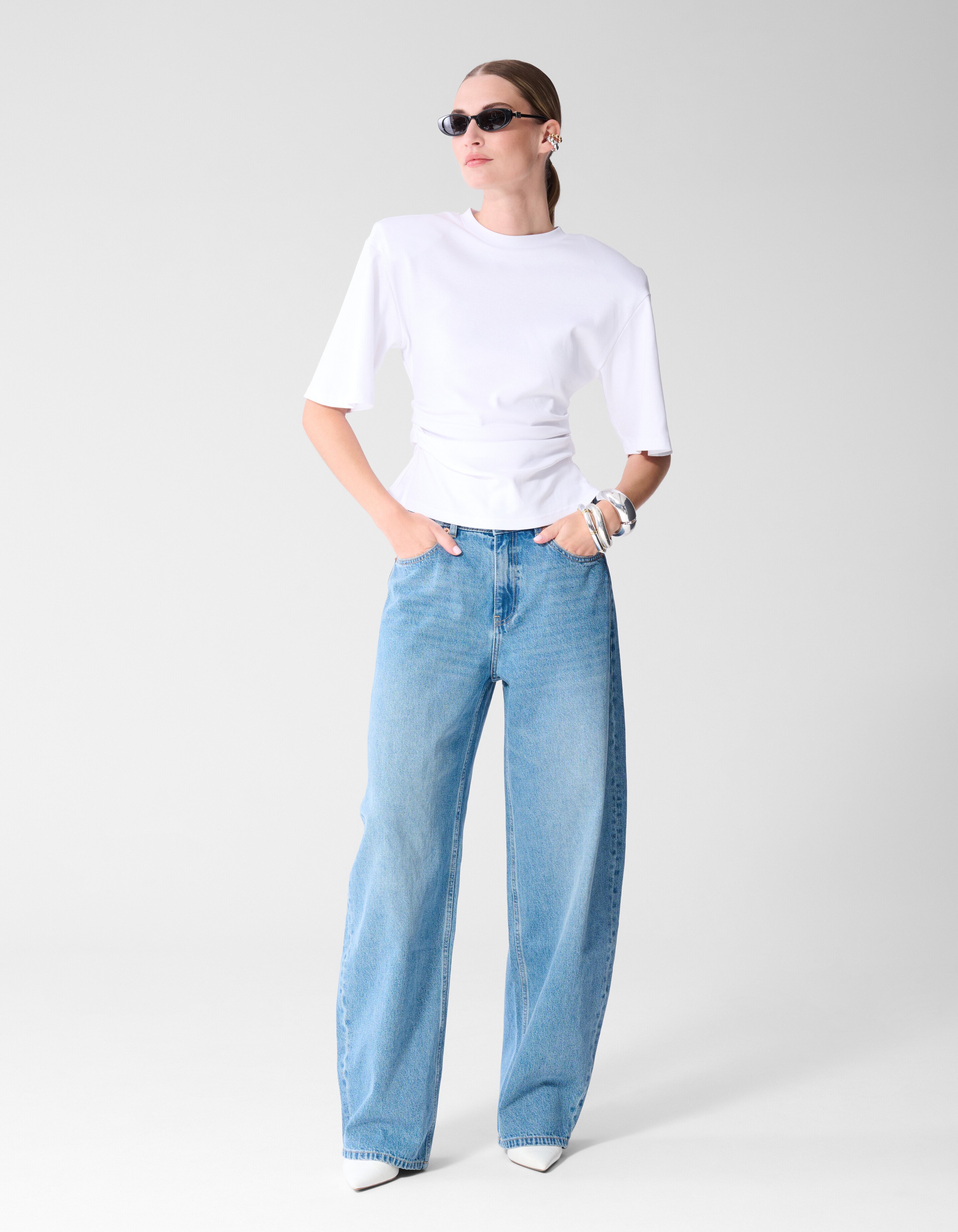 Baggy Fit Jeans Blauw SHOEBY WOMEN