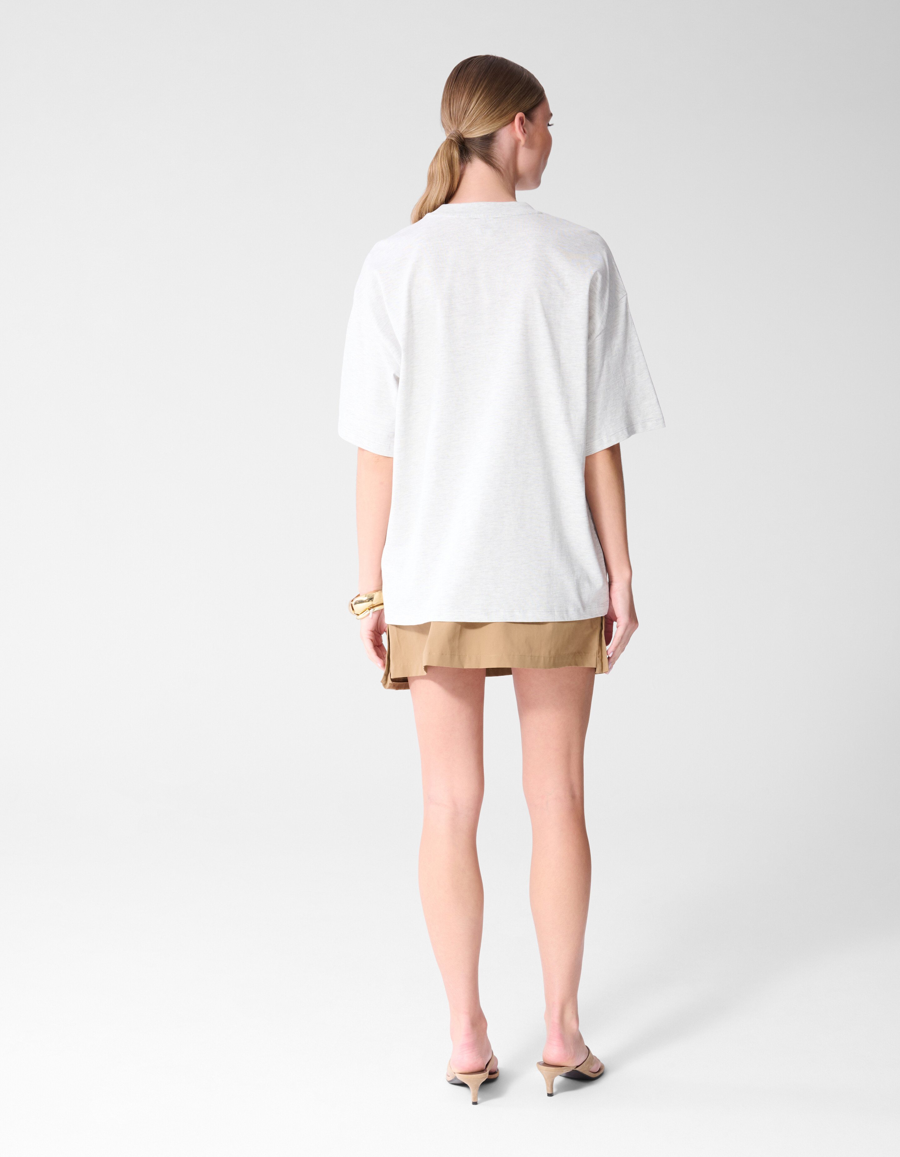 Oversized Magazine Artwork T-shirt Lichtgrijs SHOEBY WOMEN